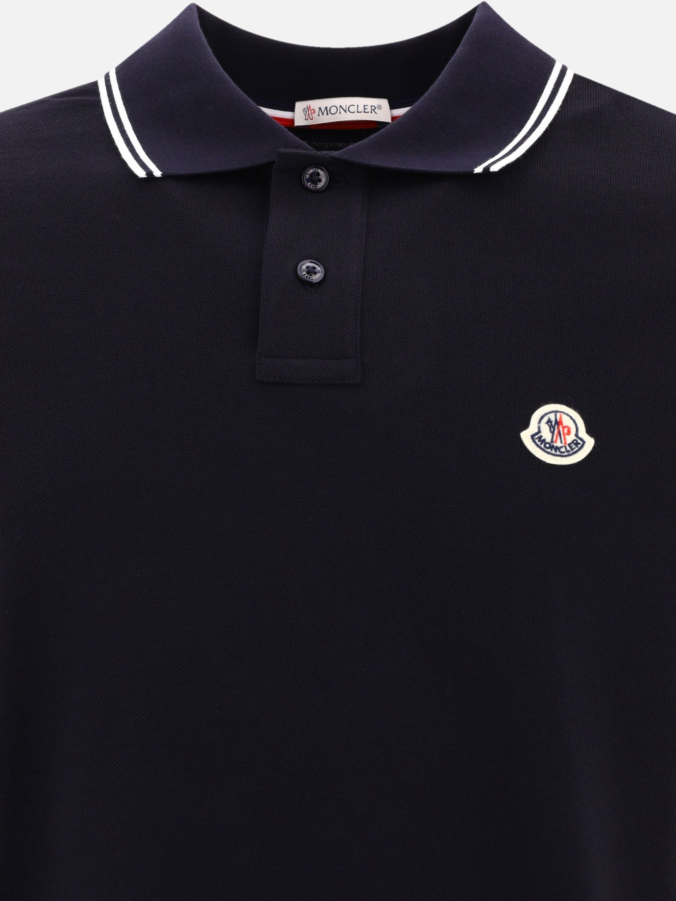 Moncler Polo shirt with logo patch 19112780_S Blue 3