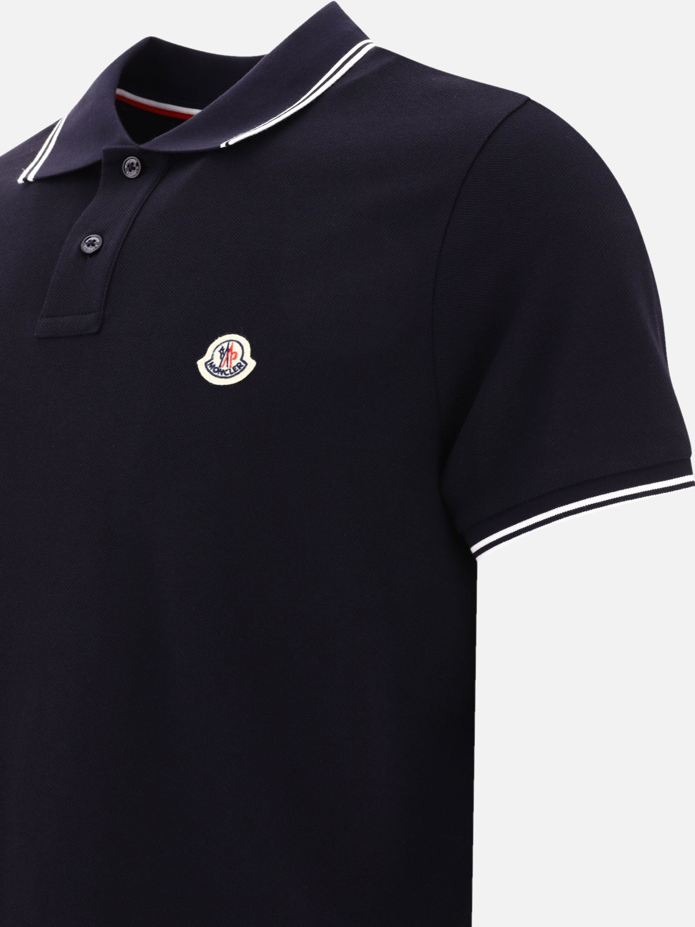 Moncler Polo shirt with logo patch 19112780_S Blue 4