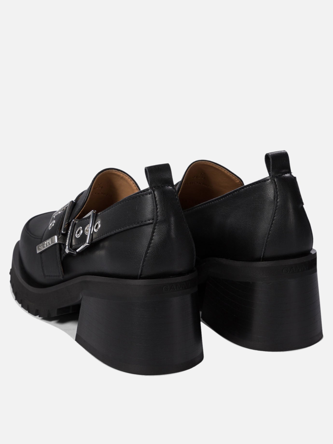 Ganni Loafers with platform and buckle 13878496_39 Black 4
