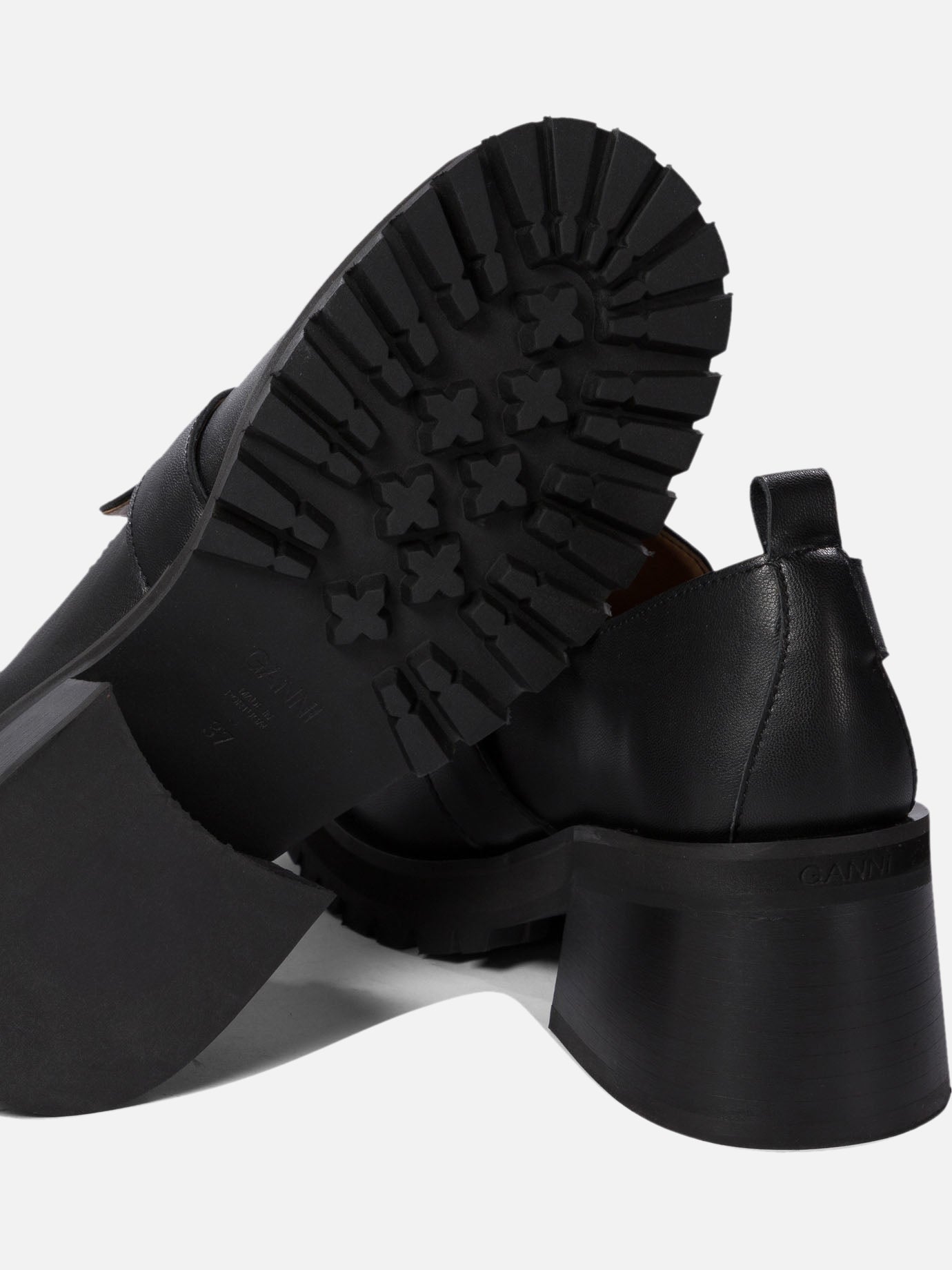 Ganni Loafers with platform and buckle 13878496_39 Black 5