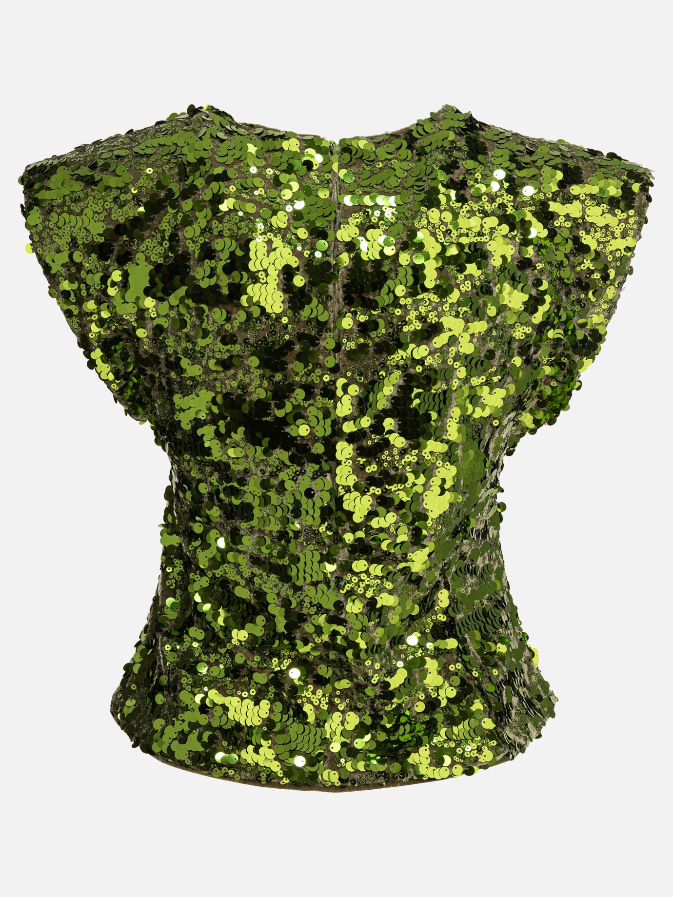 Ganni Velvet sequins blouse 14038317_34 Green 2