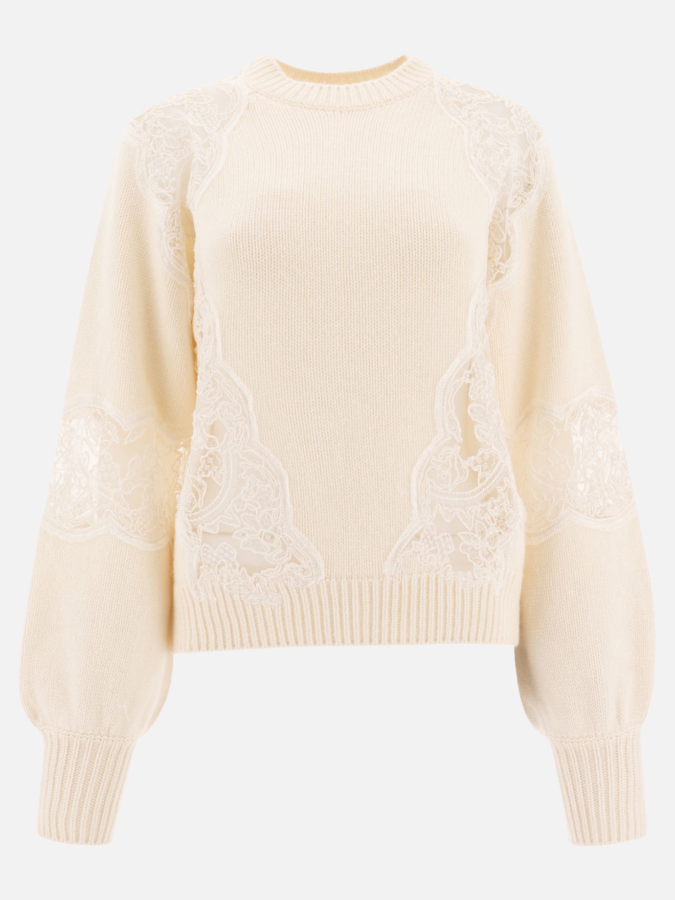 Elie Saab Sweater with lace inserts 10443586_S White 1
