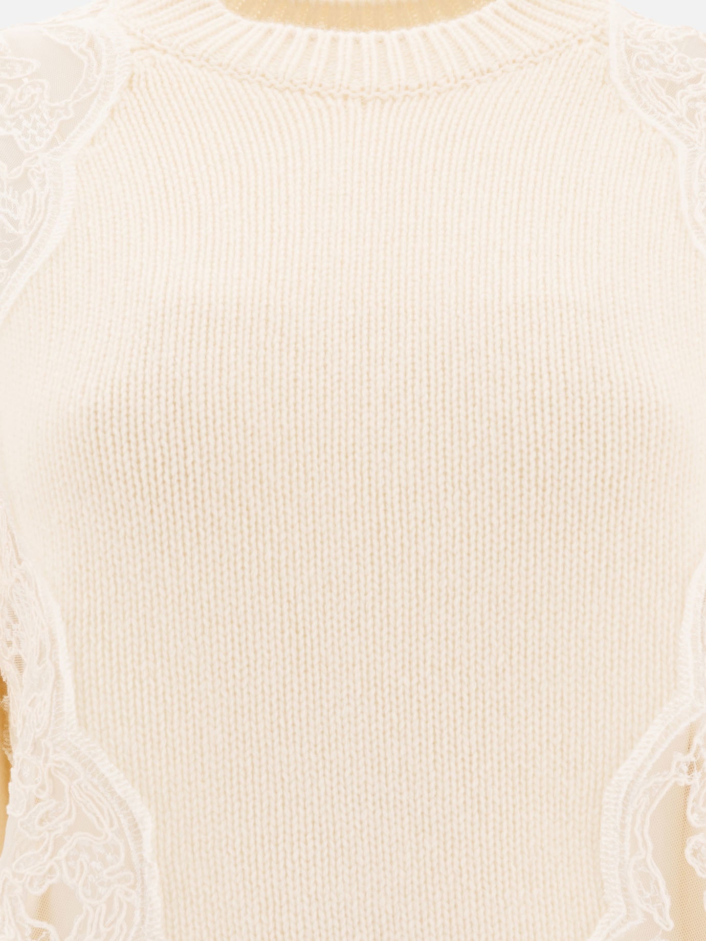 Elie Saab Sweater with lace inserts 10443586_S White 3