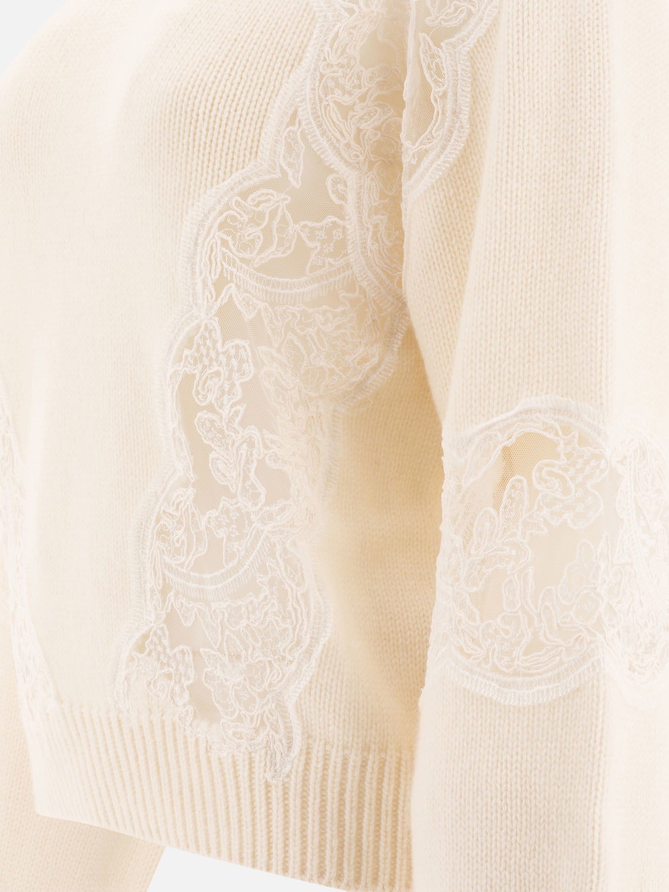 Elie Saab Sweater with lace inserts 10443586_S White 4