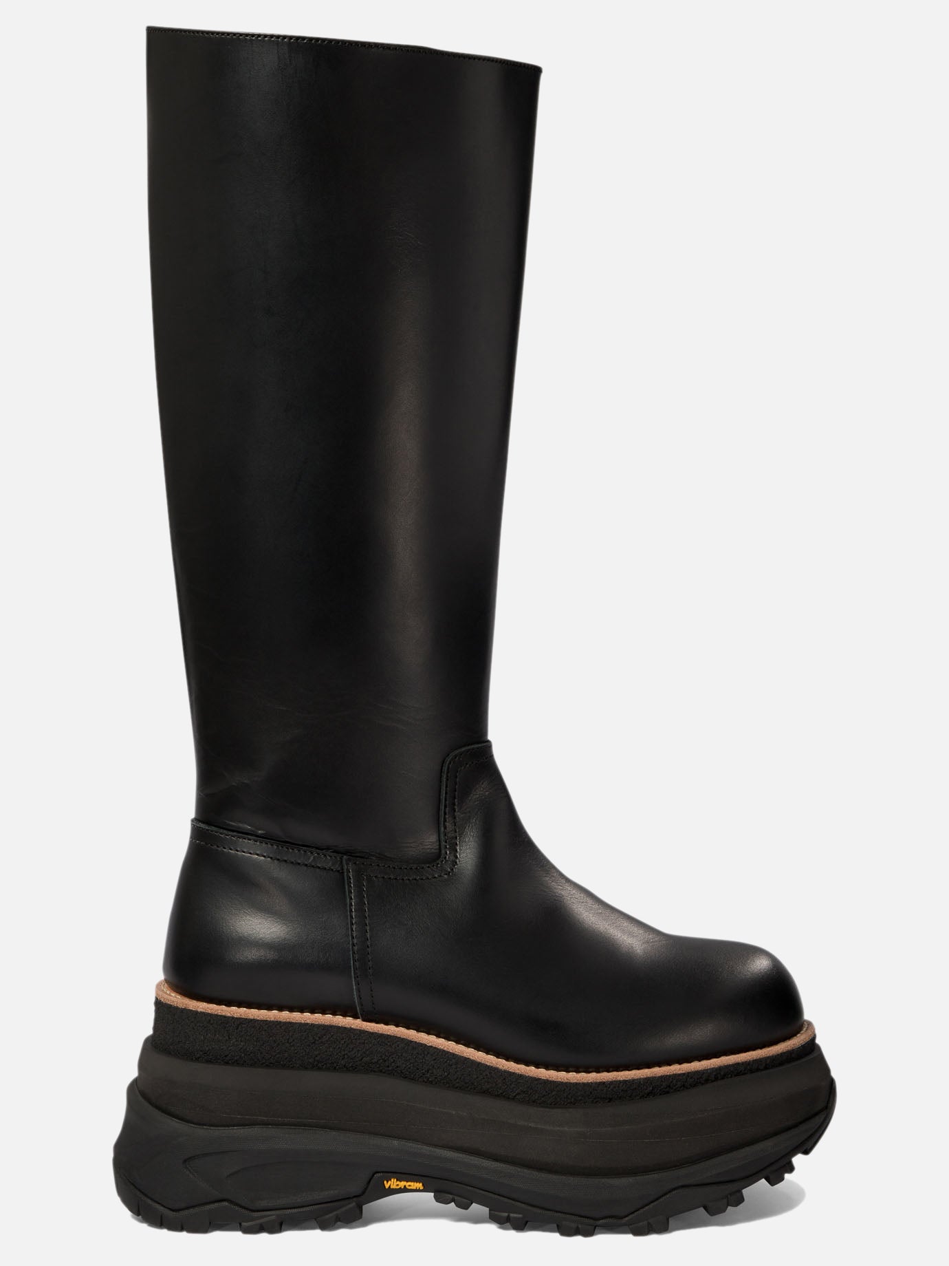 Knee-high 100% leather - 100% rubber Black - Sacai Women | PDP | VIETTI Online Store | Mobile_slide