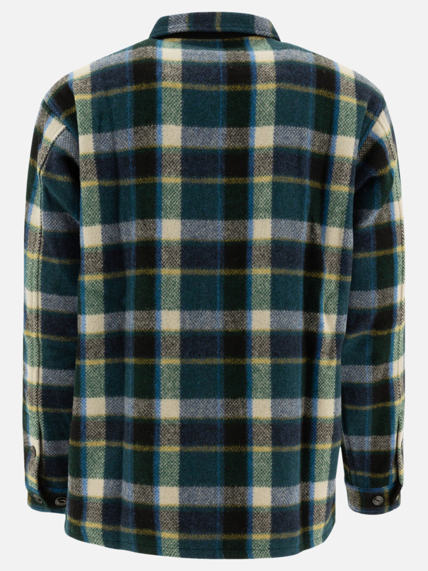 South2 West8 "Smokey" melton wool shirt 17593725_S Green 2