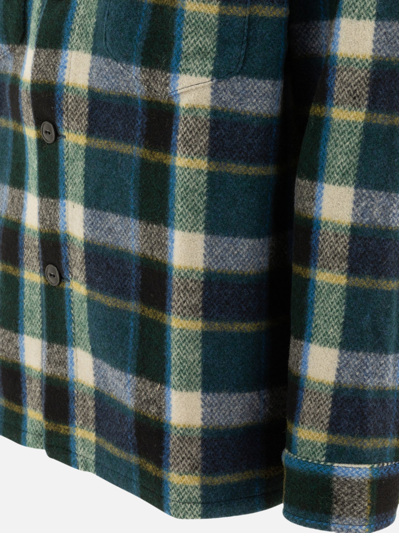 South2 West8 "Smokey" melton wool shirt 17593725_S Green 4