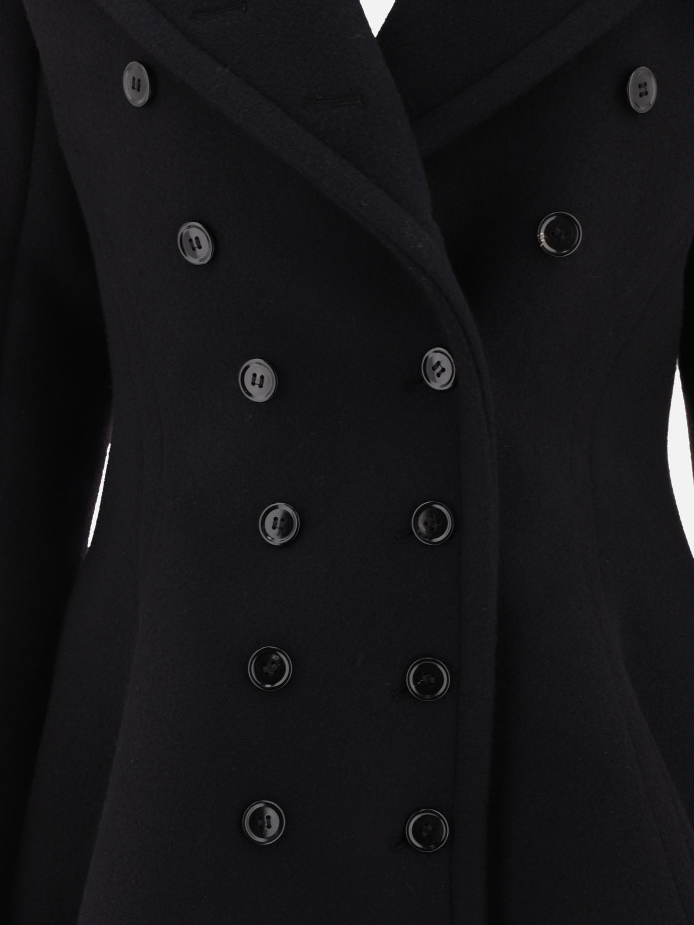 Long coats 83% wool 17% polyamide  Black - Alaïa Women | PDP | VIETTI Online Store | thumbnail_3
