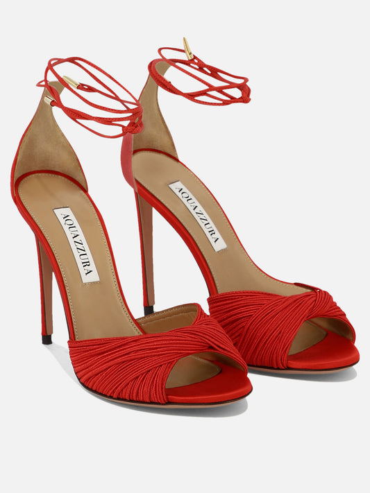 Heeled sandals 80% viscose 20% leather - 100% leather  Red - Aquazzura Women | PLP | VIETTI Online Store | 2
