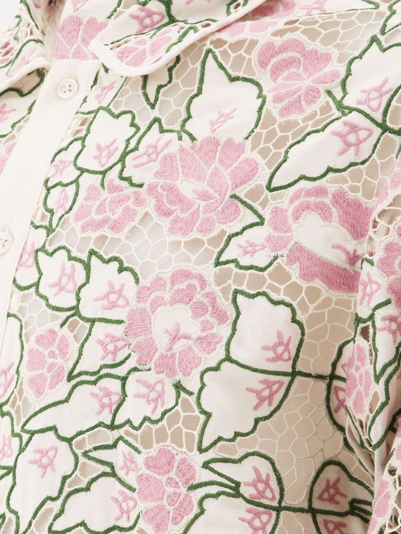 Bode "Peony Lace" shirt Pink