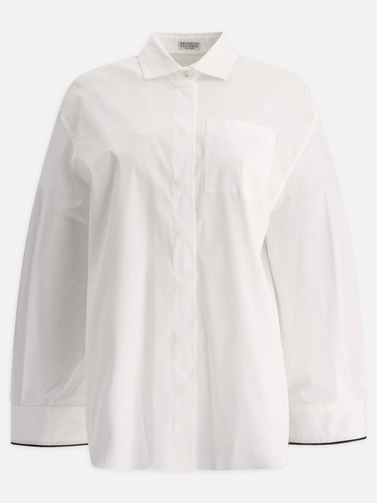 Formal shirts 72% cotton 23% polyammide 5% elastane  White - Brunello Cucinelli Women | PLP | VIETTI Online Store 
