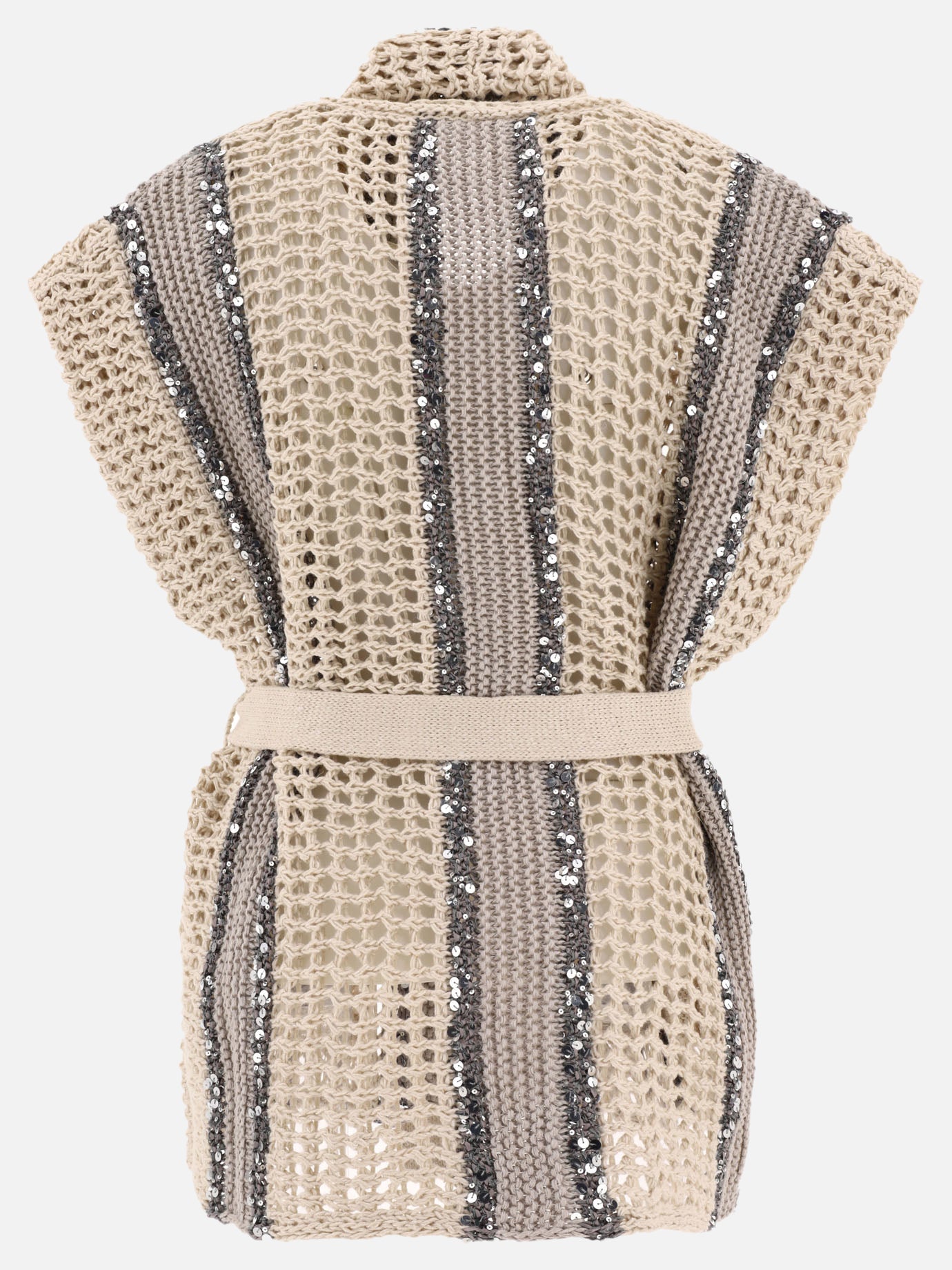 Cardigans 55% juta 35% cotton 10% polyamide  Beige - Brunello Cucinelli Women | PDP | VIETTI Online Store | thumbnail_2