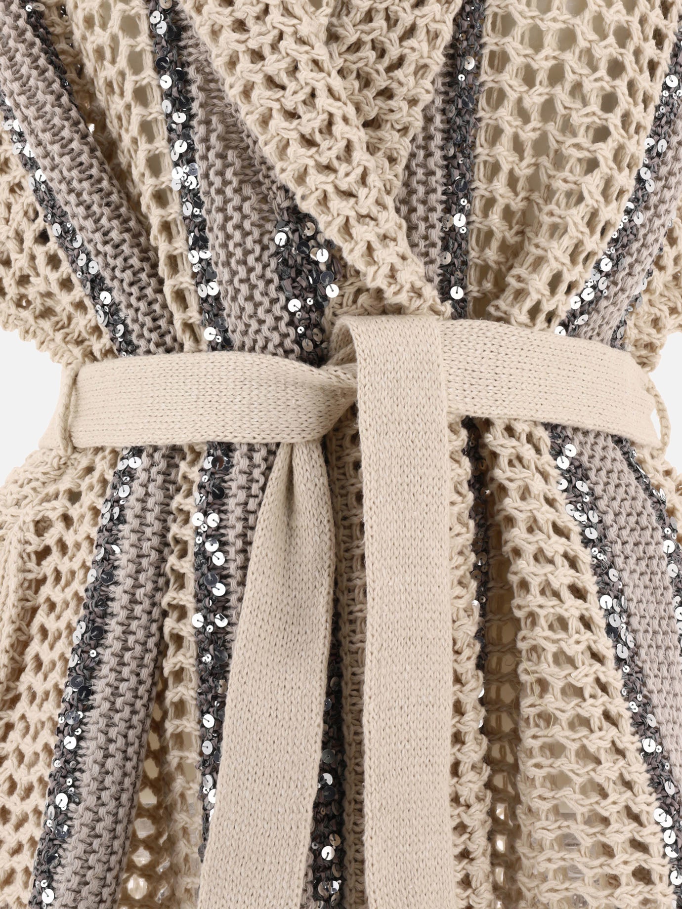 Cardigans 55% juta 35% cotton 10% polyamide  Beige - Brunello Cucinelli Women | PDP | VIETTI Online Store | thumbnail_3
