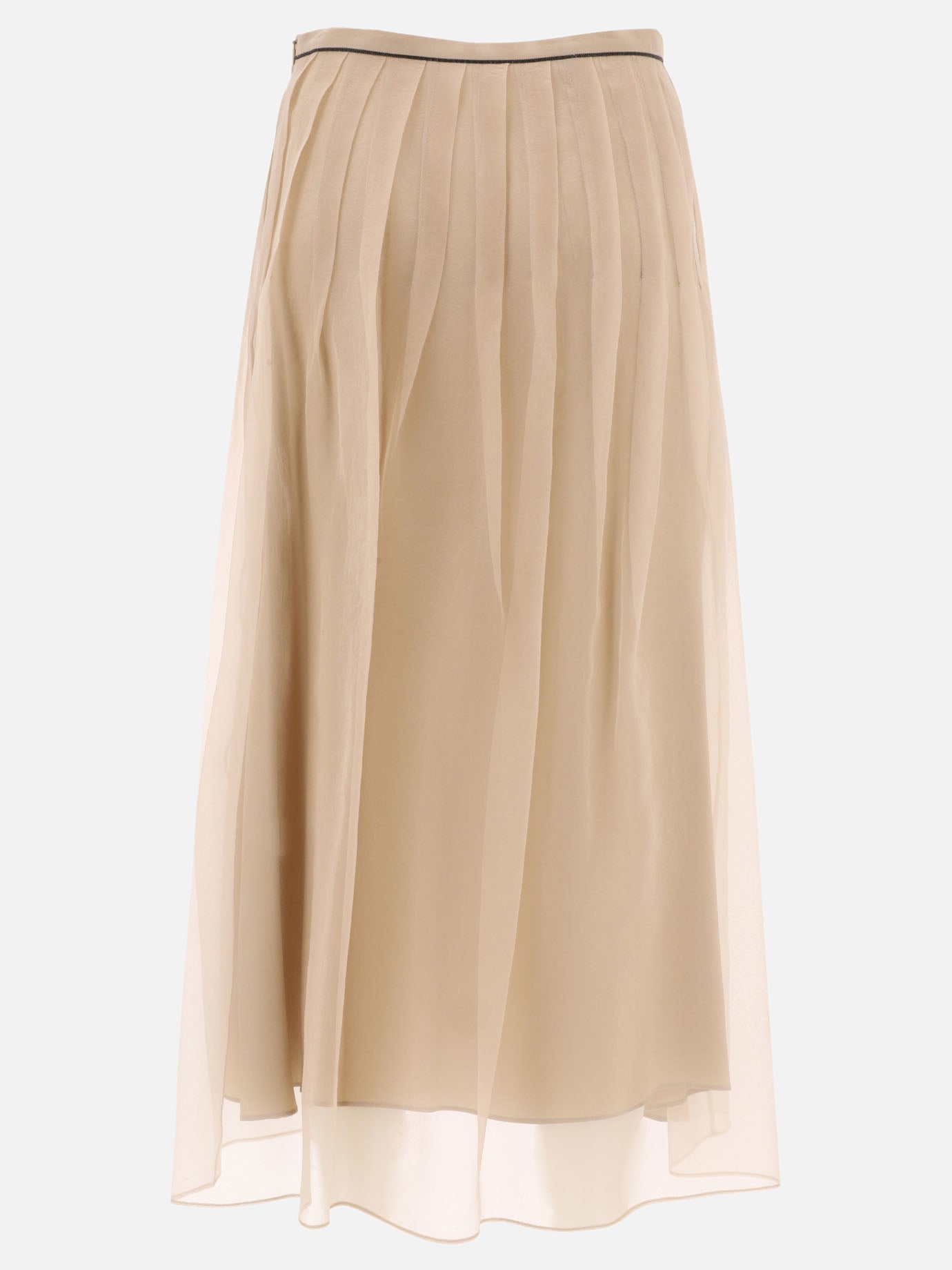 Long skirts 100% silk  Beige - Brunello Cucinelli Women | PDP | VIETTI Online Store | Zoom-Modal_2
