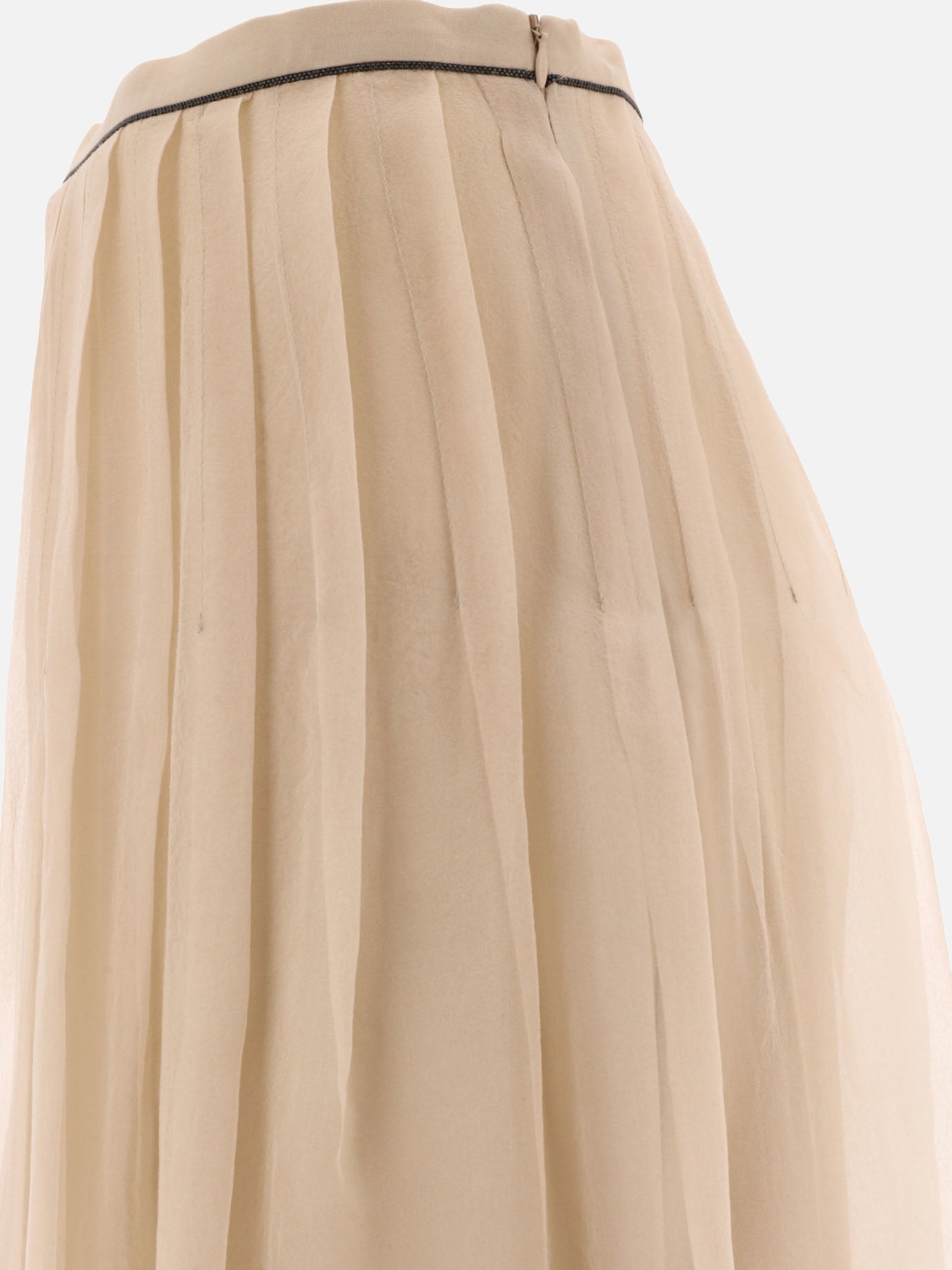 Long skirts 100% silk  Beige - Brunello Cucinelli Women | PDP | VIETTI Online Store | thumbnail_4