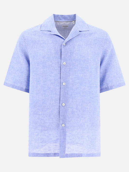 Casual shirts 100% linen  Light blue - Brunello Cucinelli Men | PLP | VIETTI Online Store 
