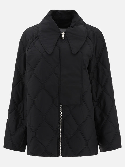 Quilted & Utility Jackets 100% recycled polyester  Black - Ganni Women | PLP | VIETTI Online Store 
