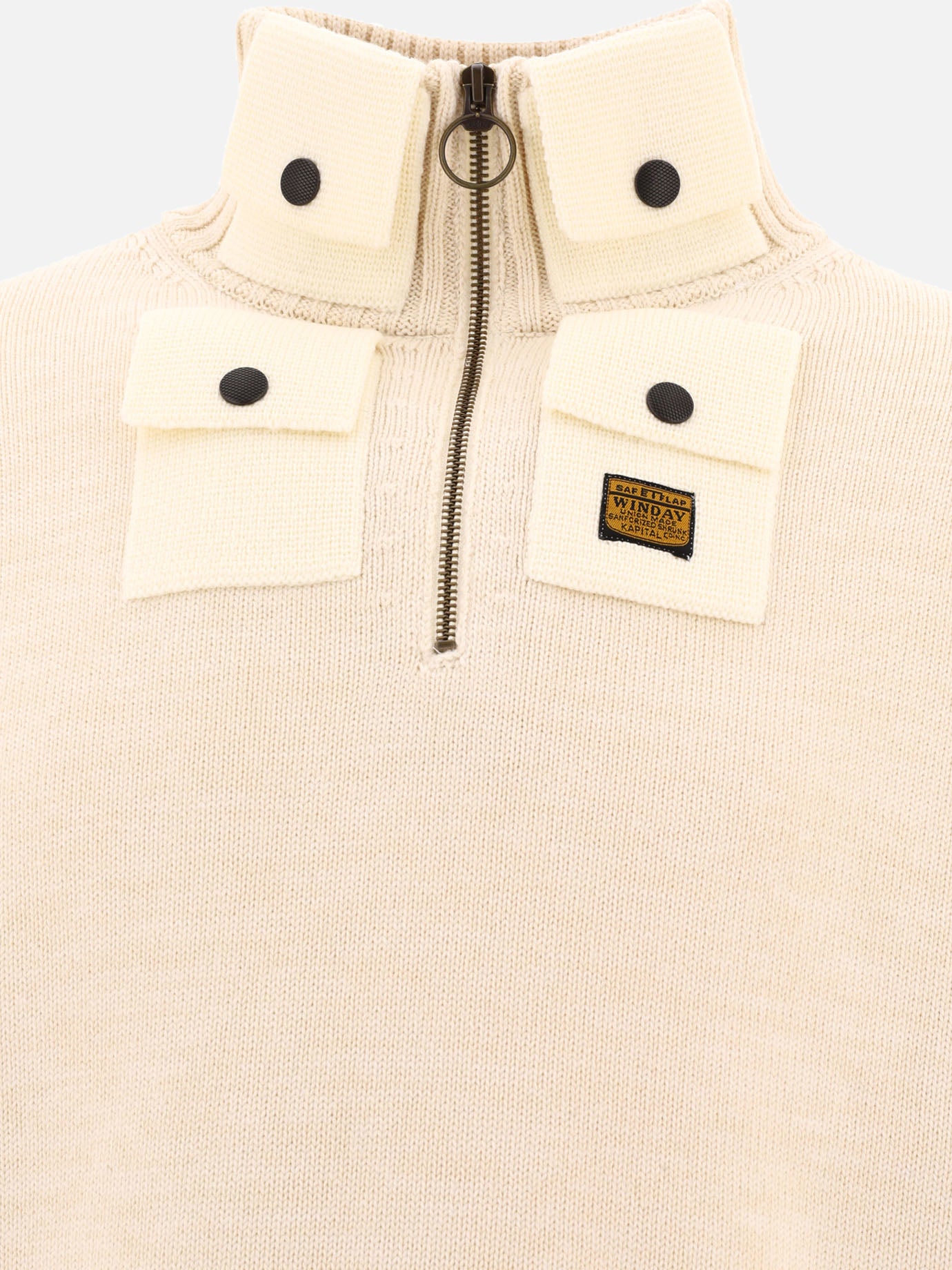 KAPITAL "8G" half-zip sweater Beige