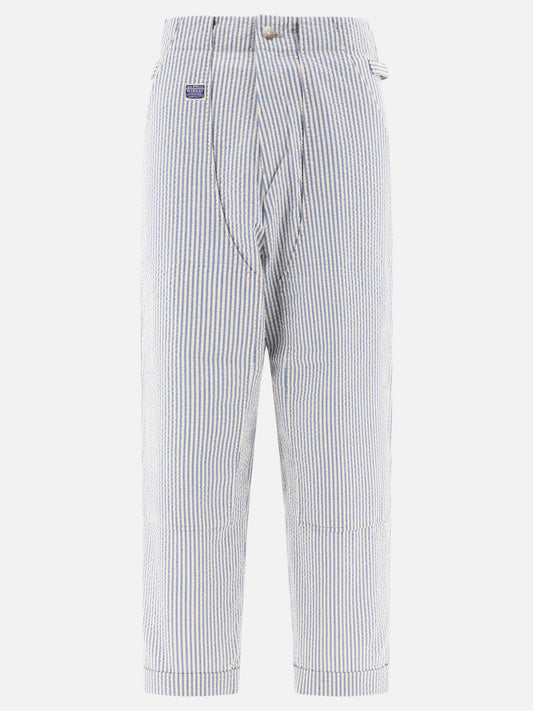 KAPITAL "Soccer Stripe" trousers Light blue