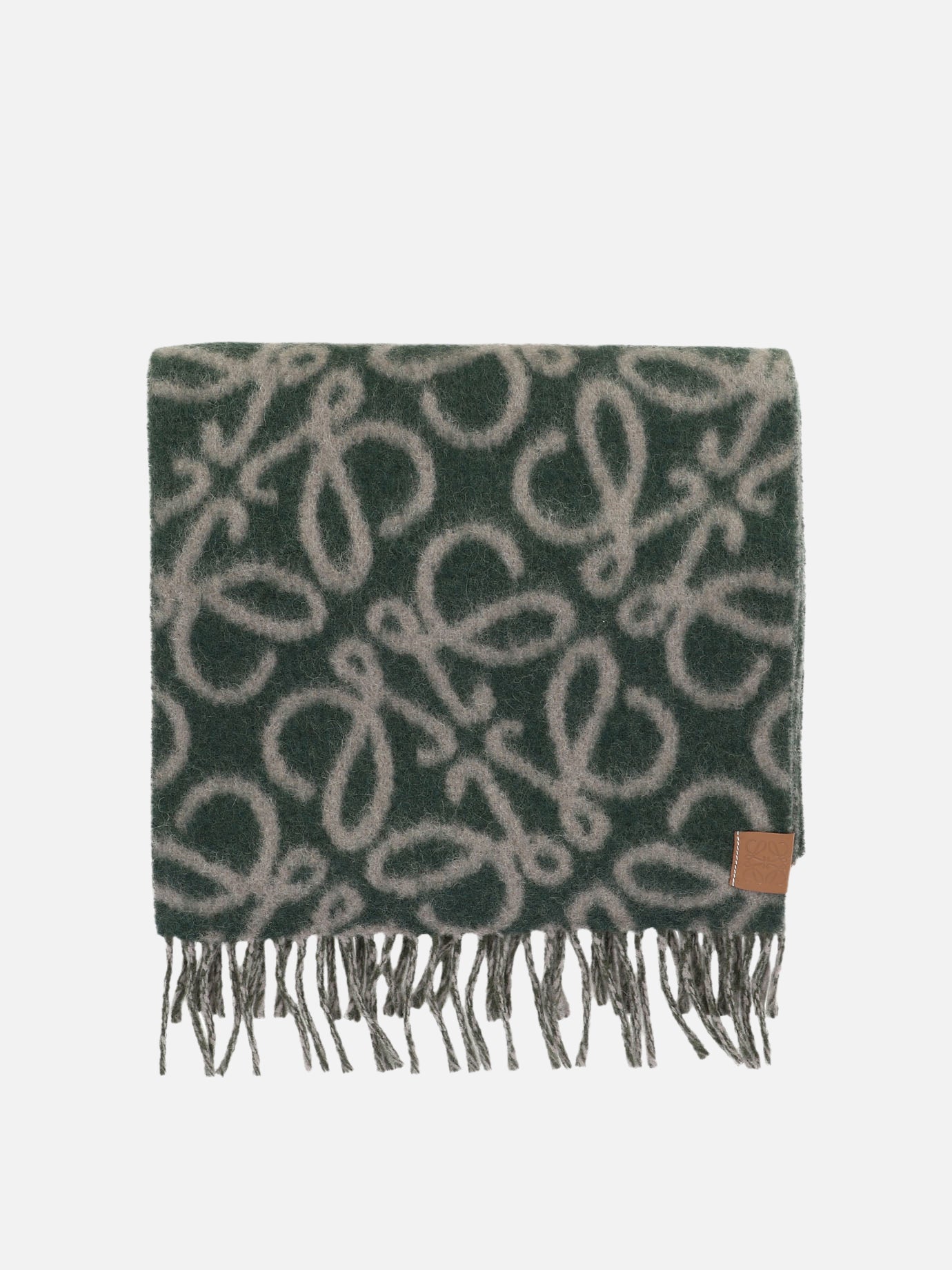 Fringed scarves 43% alpaca 32% wool 20% polyamide 5% leather  Green - Loewe Women | PDP | VIETTI Online Store | Zoom-Modal
