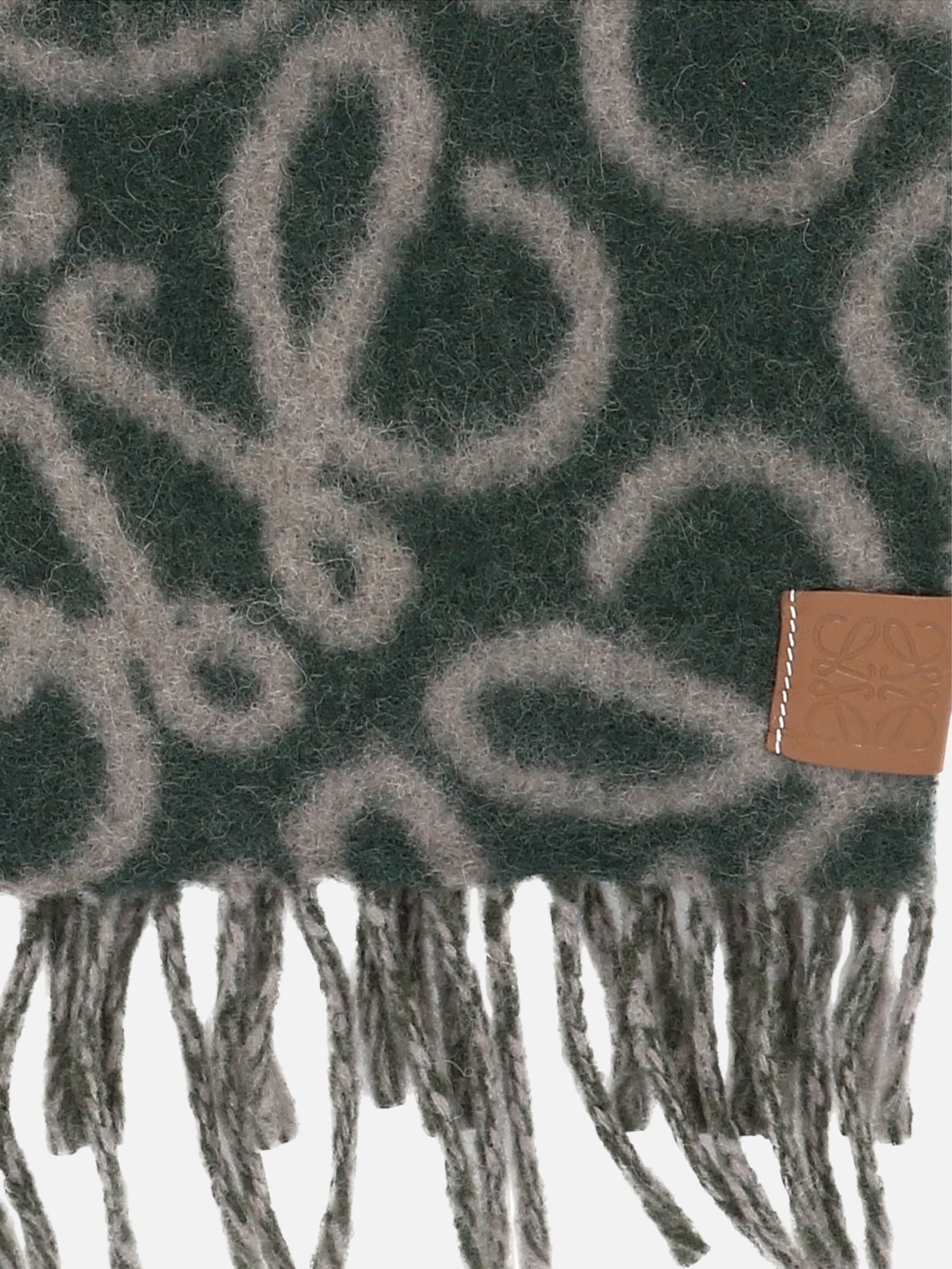 Fringed scarves 43% alpaca 32% wool 20% polyamide 5% leather  Green - Loewe Women | PDP | VIETTI Online Store | thumbnail_2