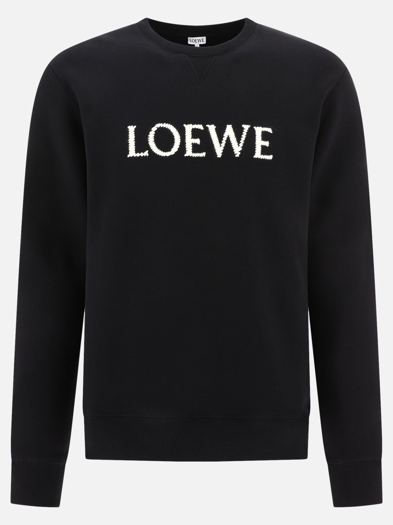 Crewnecks 95% cotton 3% linen 2% acrylic  Black - Loewe Men | PDP | VIETTI Online Store | Zoom-Modal
