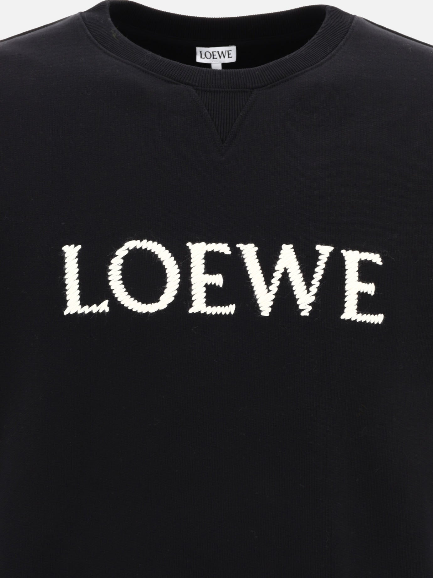 Crewnecks 95% cotton 3% linen 2% acrylic  Black - Loewe Men | PDP | VIETTI Online Store | thumbnail_3