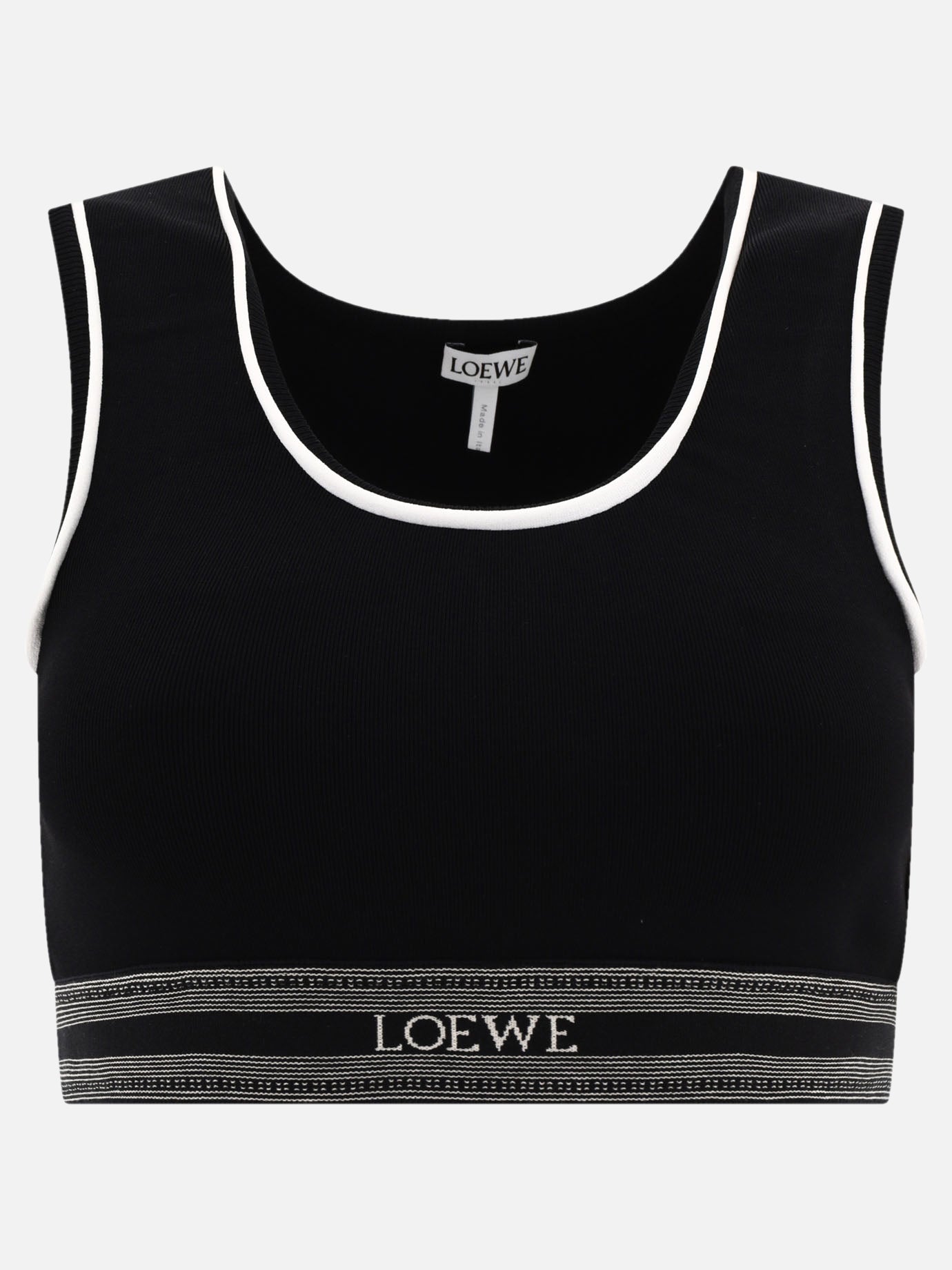 Crop tops 56% viscose 14% polyamide 11% polyester 7% elastan  Black - Loewe Women | PDP | VIETTI Online Store | Zoom-Modal
