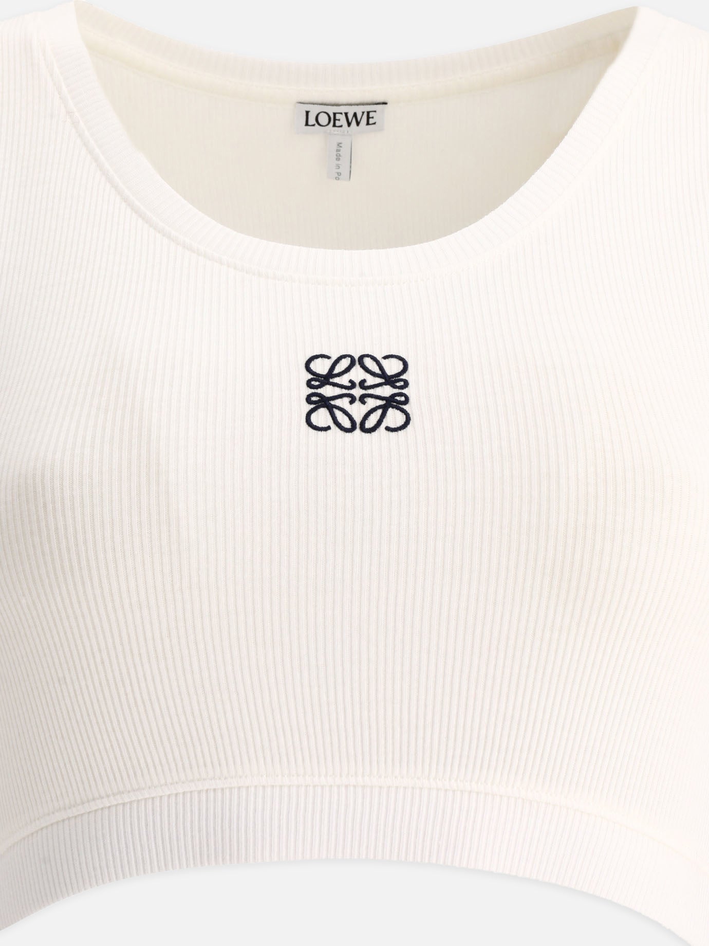 Crop tops 88% cotton 10% polyester 2% elastane  White - Loewe Women | PDP | VIETTI Online Store | Zoom-Modal_3
