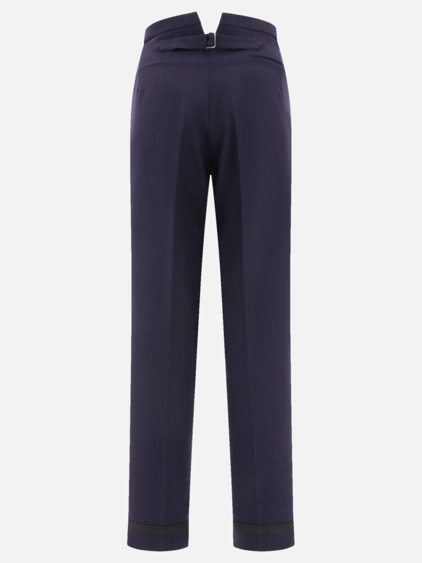 Herringbone wool pleated trousers