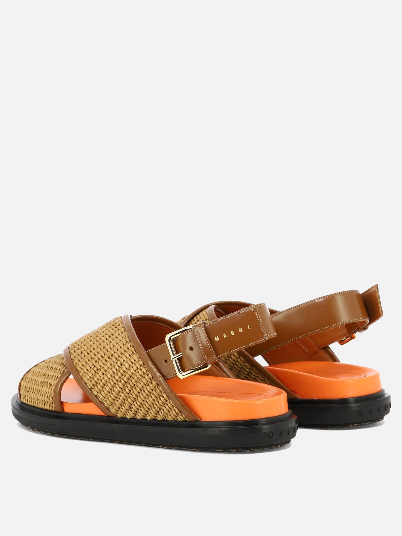 Flat sandals 52% cotton 48% polyamide - 100% rubber  Brown - Marni Women | PDP | VIETTI Online Store | thumbnail_4