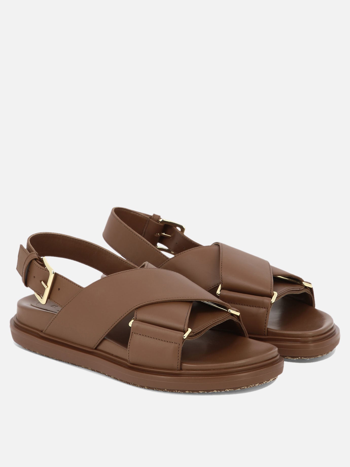 Flat sandals 100% leather - 100% rubber  Brown - Marni Women | PDP | VIETTI Online Store | Zoom-Modal_2
