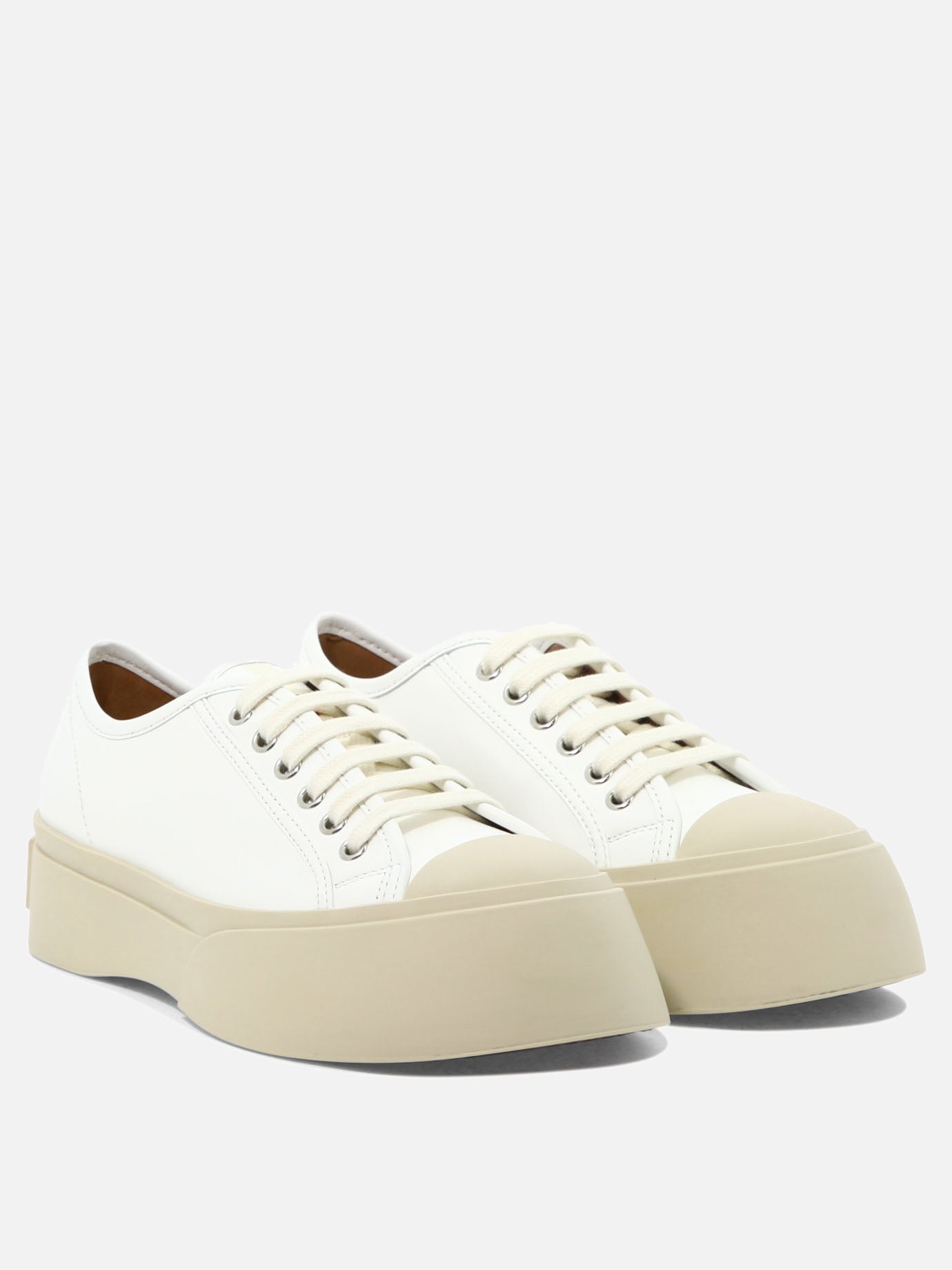 Low top sneakers 100% leather - 100% rubber  White - Marni Women | PDP | VIETTI Online Store | thumbnail_3