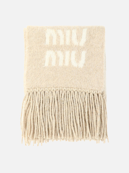 Fringed scarves 5FS062  Beige - Miu Miu Women | PLP | VIETTI Online Store 
