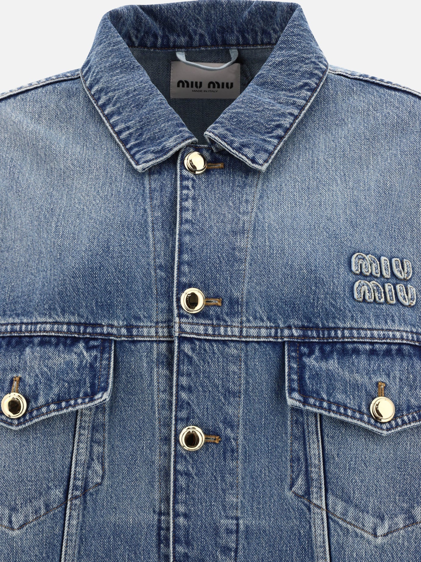 Denim jackets 100% cotton  Light blue - Miu Miu Women | PDP | VIETTI Online Store | Zoom-Modal_3

