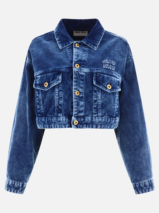 Denim jackets 100% cotton  Blue - Miu Miu Women | PLP | VIETTI Online Store 
