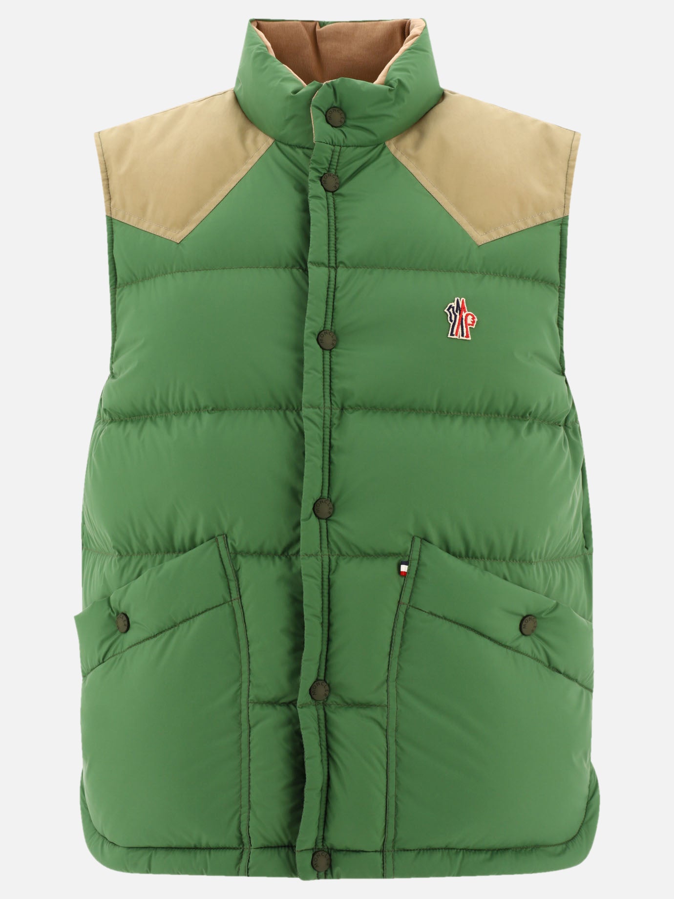 Vest jackets 100% polyamide - Padding: down and feathers  Green - Moncler Grenoble Men | PDP | VIETTI Online Store | Zoom-Modal
