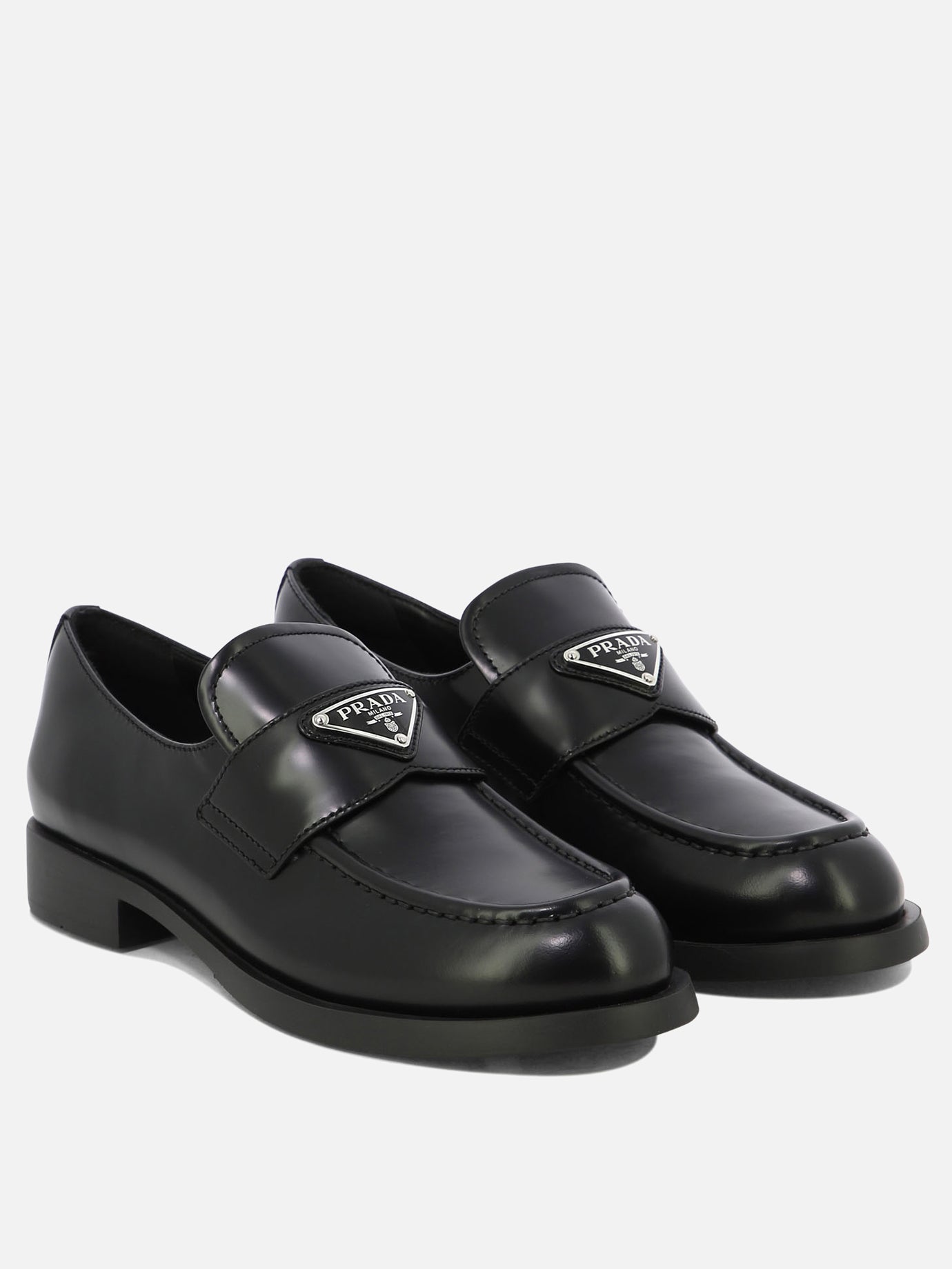 Loafers 100% leather - 100% leather  Black - Prada Women | PDP | VIETTI Online Store | thumbnail_2