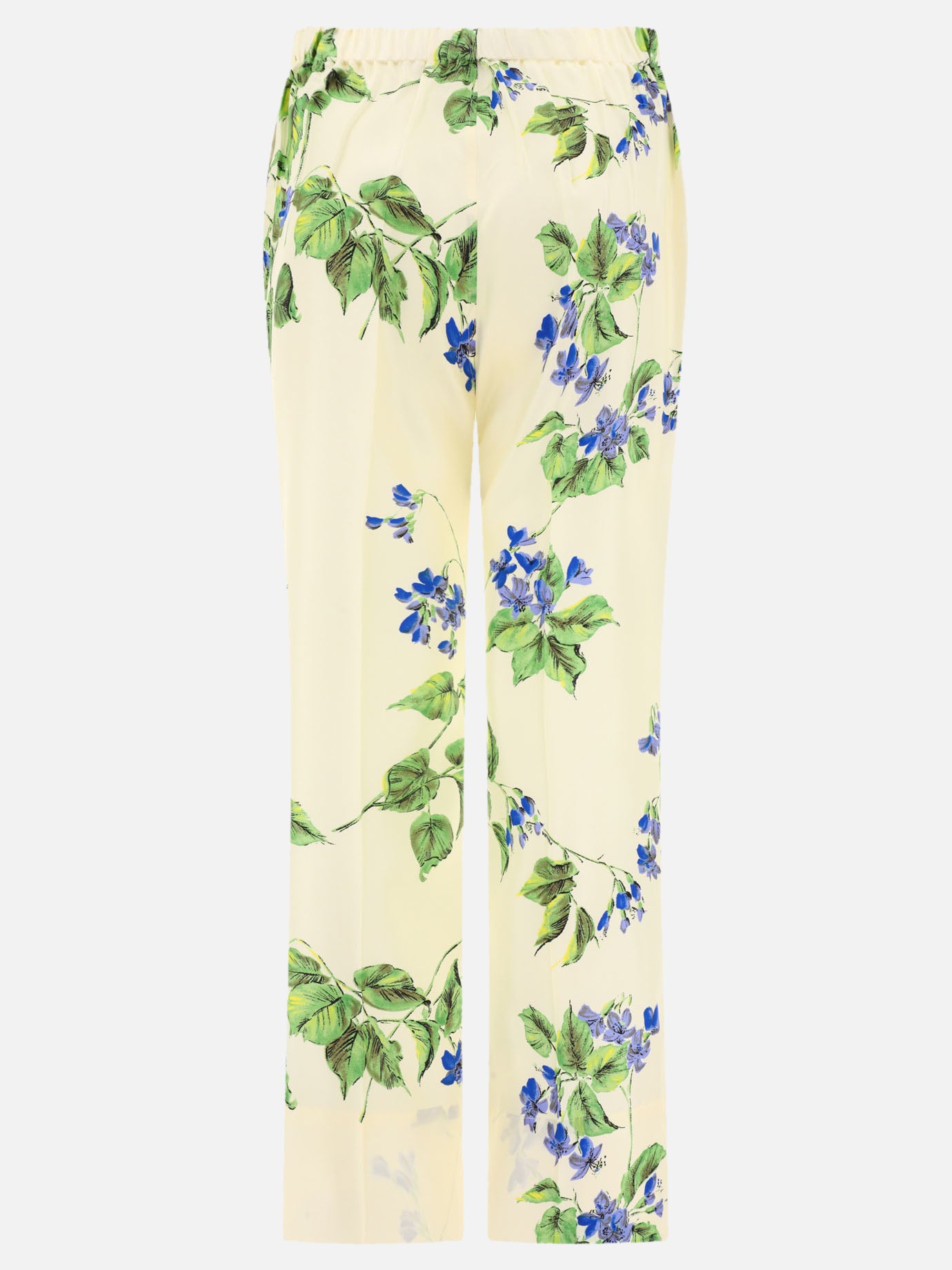 Silk trousers with flower print