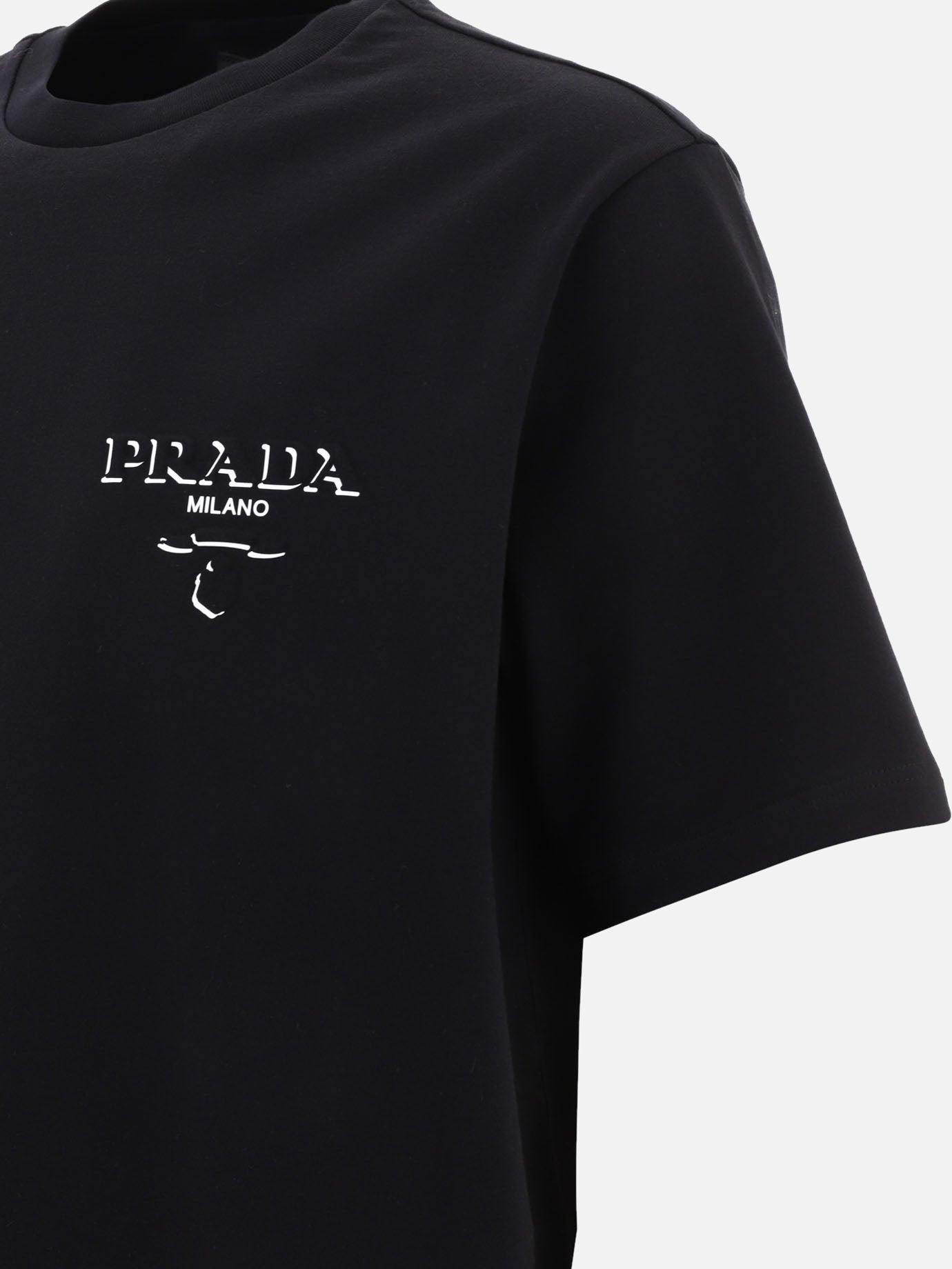 Crewneck t-shirts Logo  Black - Prada Men | PDP | VIETTI Online Store | Zoom-Modal_4
