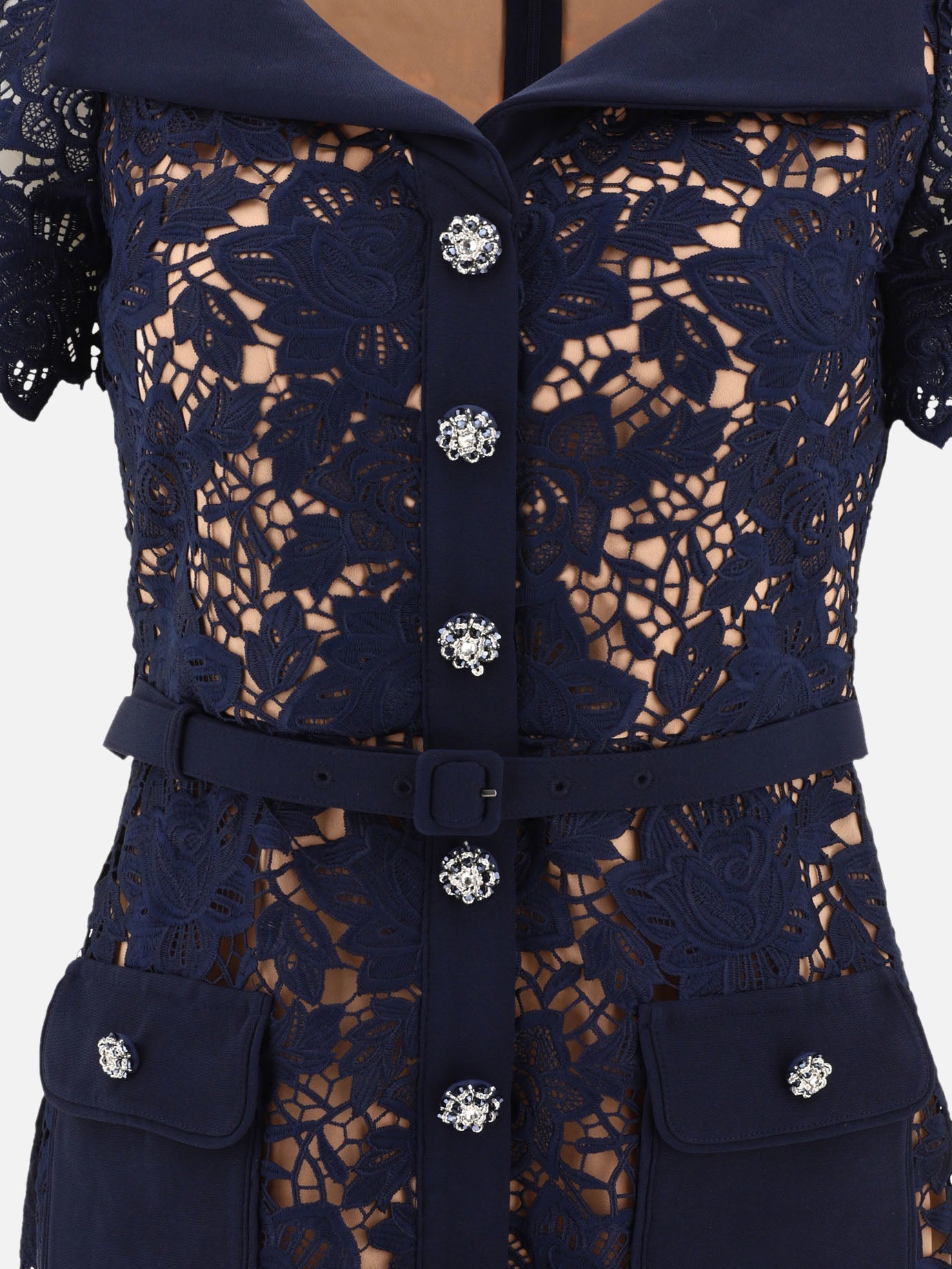 Midi dresses 100% polyester  Blue - Self-portrait Women | PDP | VIETTI Online Store | Zoom-Modal_3
