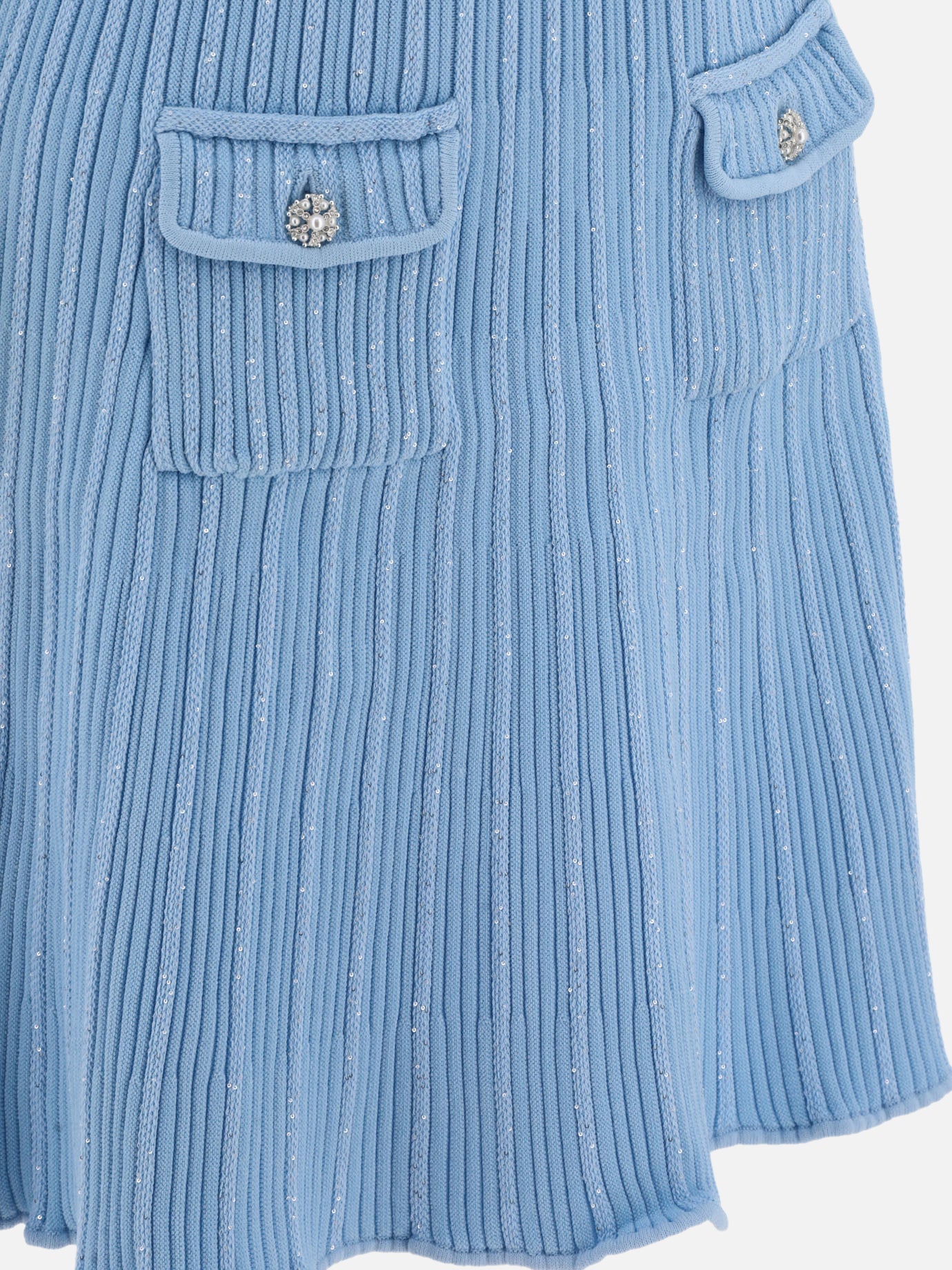 Mini dresses 58% viscose 41% polyamide 1% elastane  Light blue - Self-portrait Women | PDP | VIETTI Online Store | thumbnail_4