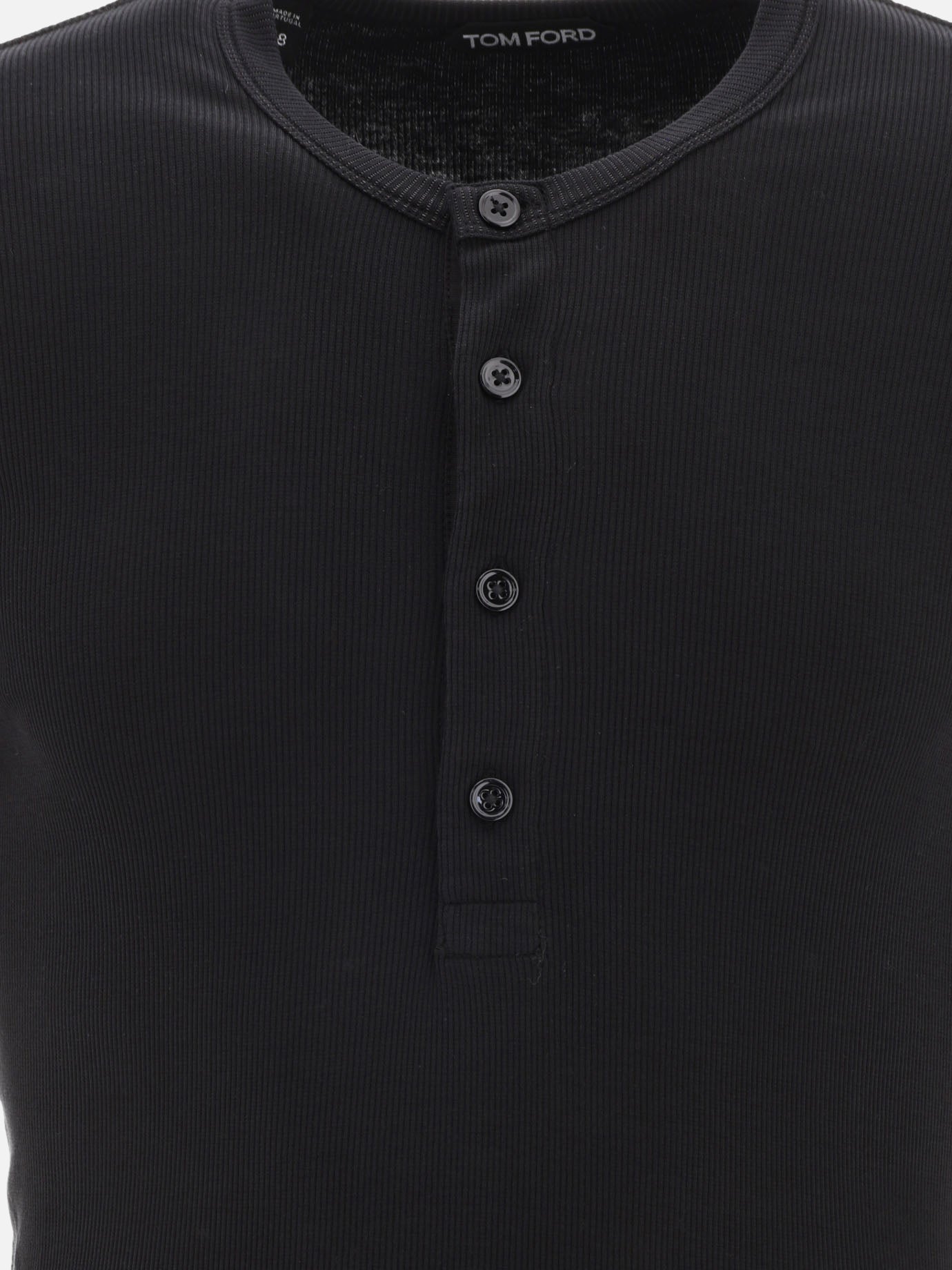 Henley t-shirts 64% lyocell 32% cotton 4% elastane  Black - Tom Ford Men | PDP | VIETTI Online Store | Zoom-Modal_3
