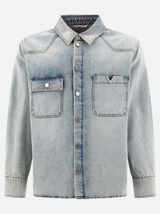 Denim jackets 100% cotton  Light blue - Valentino Men | PLP | VIETTI Online Store 
