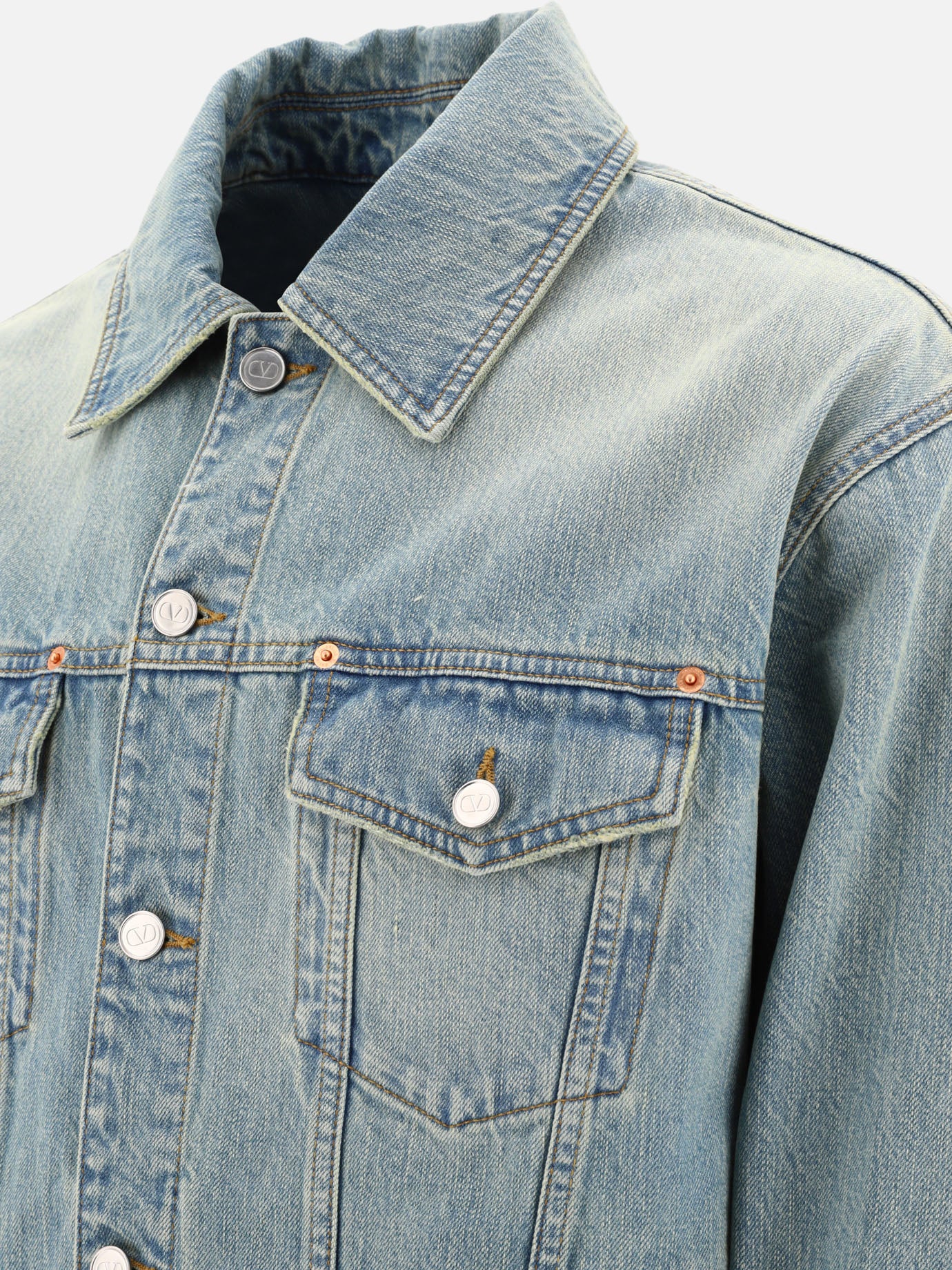 Denim jackets 100% cotton  Light blue - Valentino Men | PDP | VIETTI Online Store | Zoom-Modal_4
