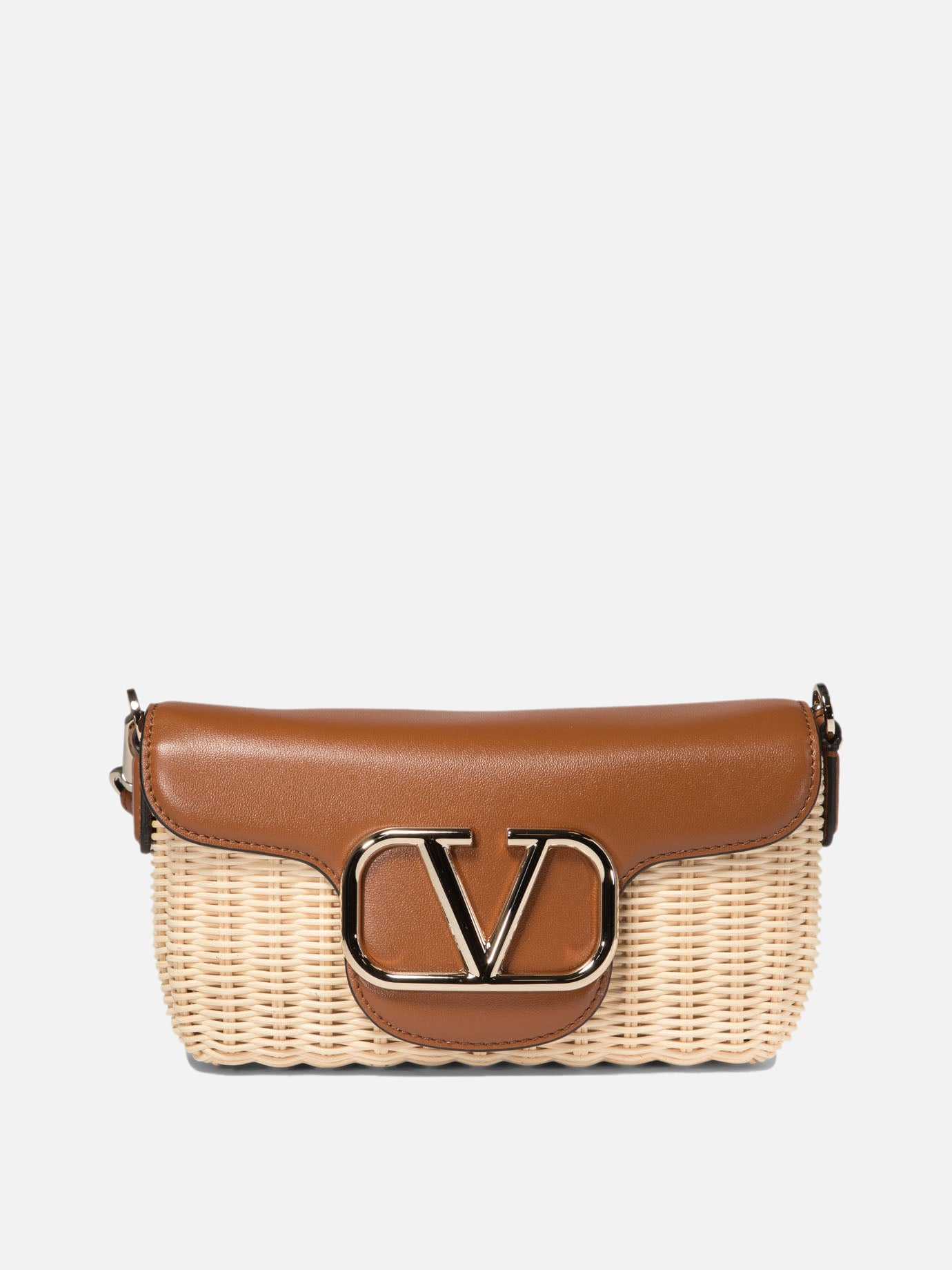 Valentino Garavani "Locò" rattan shoulder bag Brown