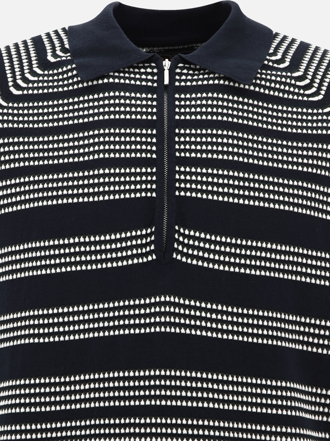 Half-zip jacquard polo shirt