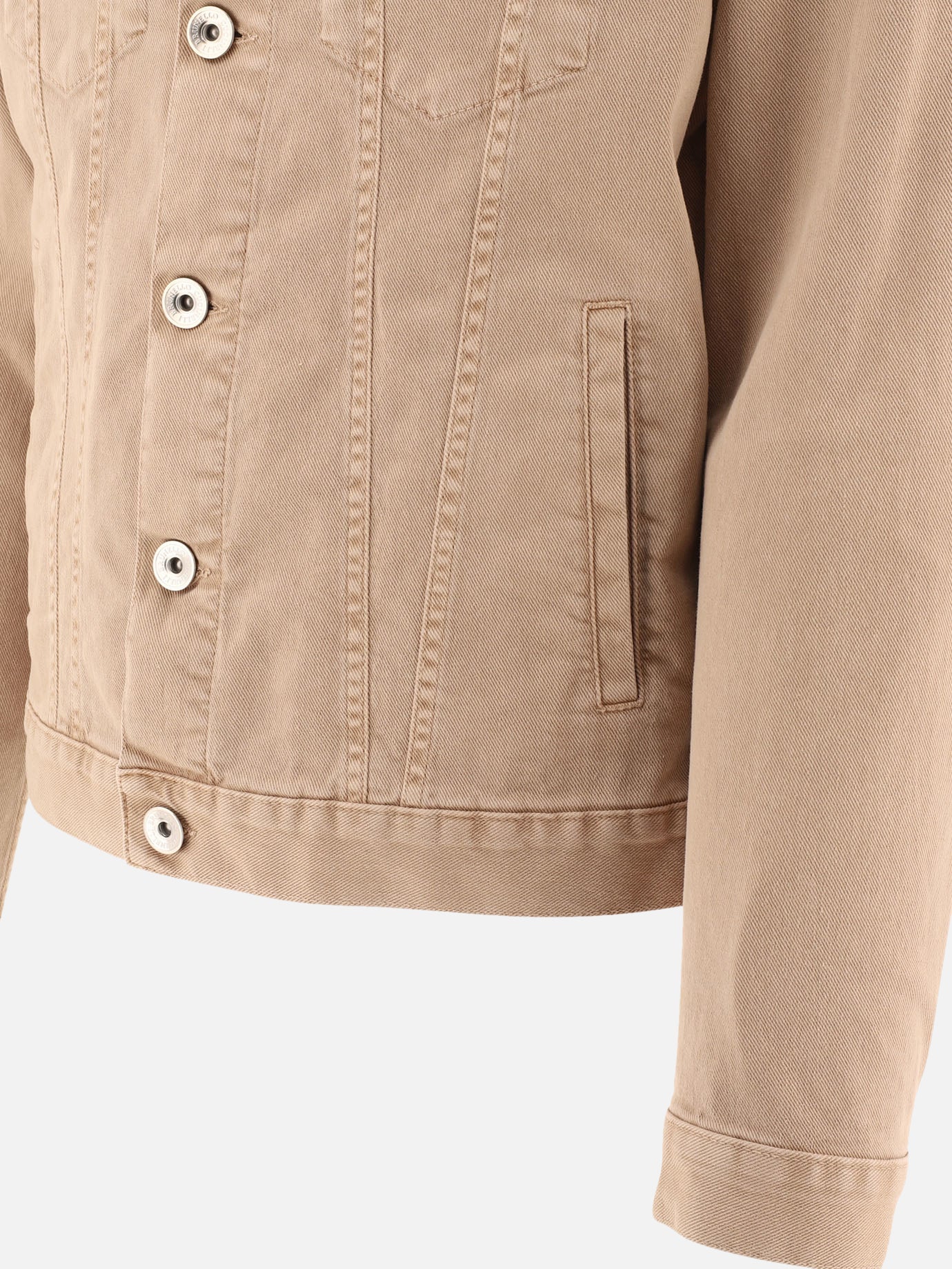 Denim jackets Solid colour  Beige - Brunello Cucinelli Men | PDP | VIETTI Online Store | Zoom-Modal_4
