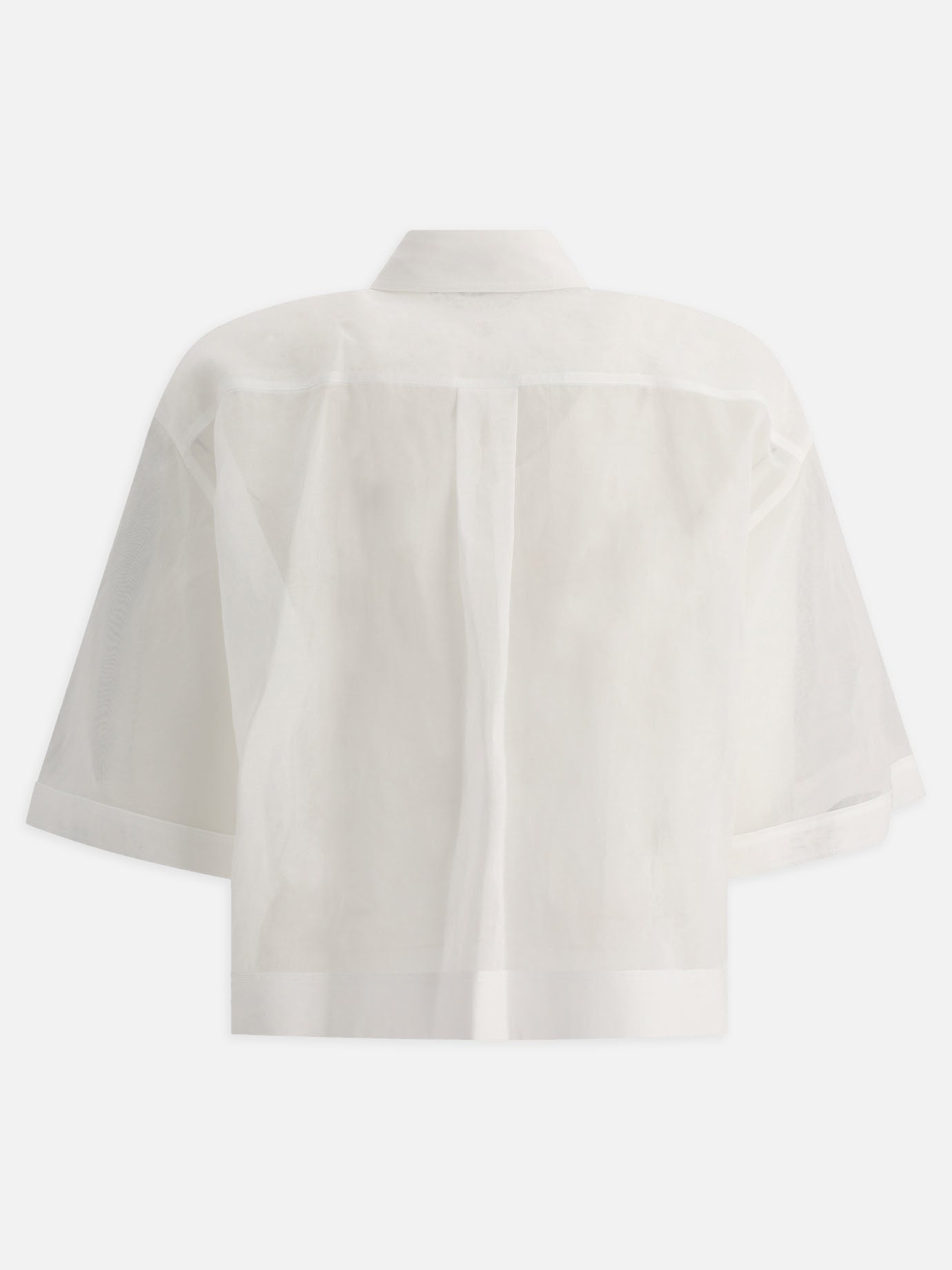 Cotton organza shirt with shiny tab