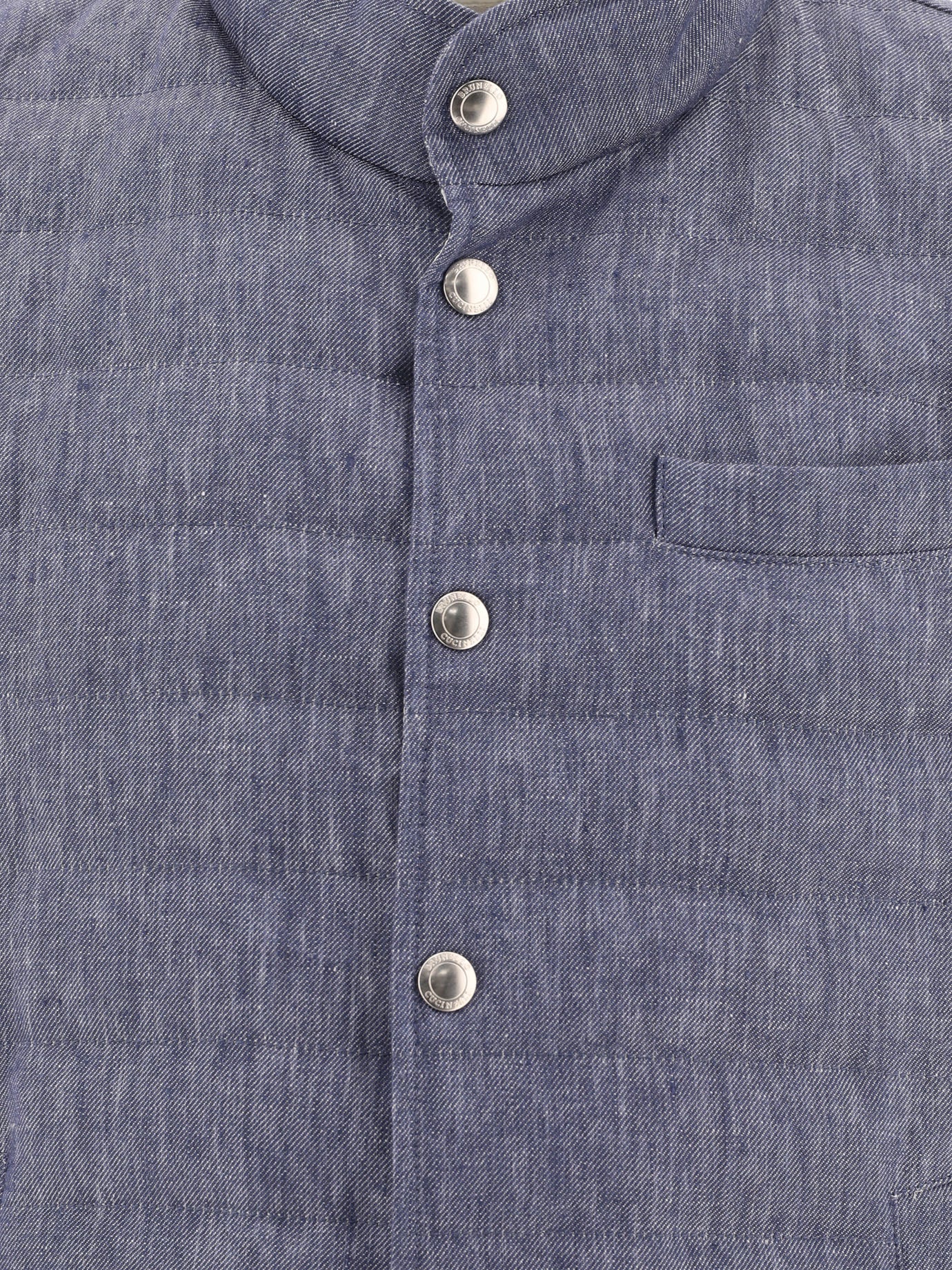Vest jackets Solid colour  Blue - Brunello Cucinelli Men | PDP | VIETTI Online Store | thumbnail_3